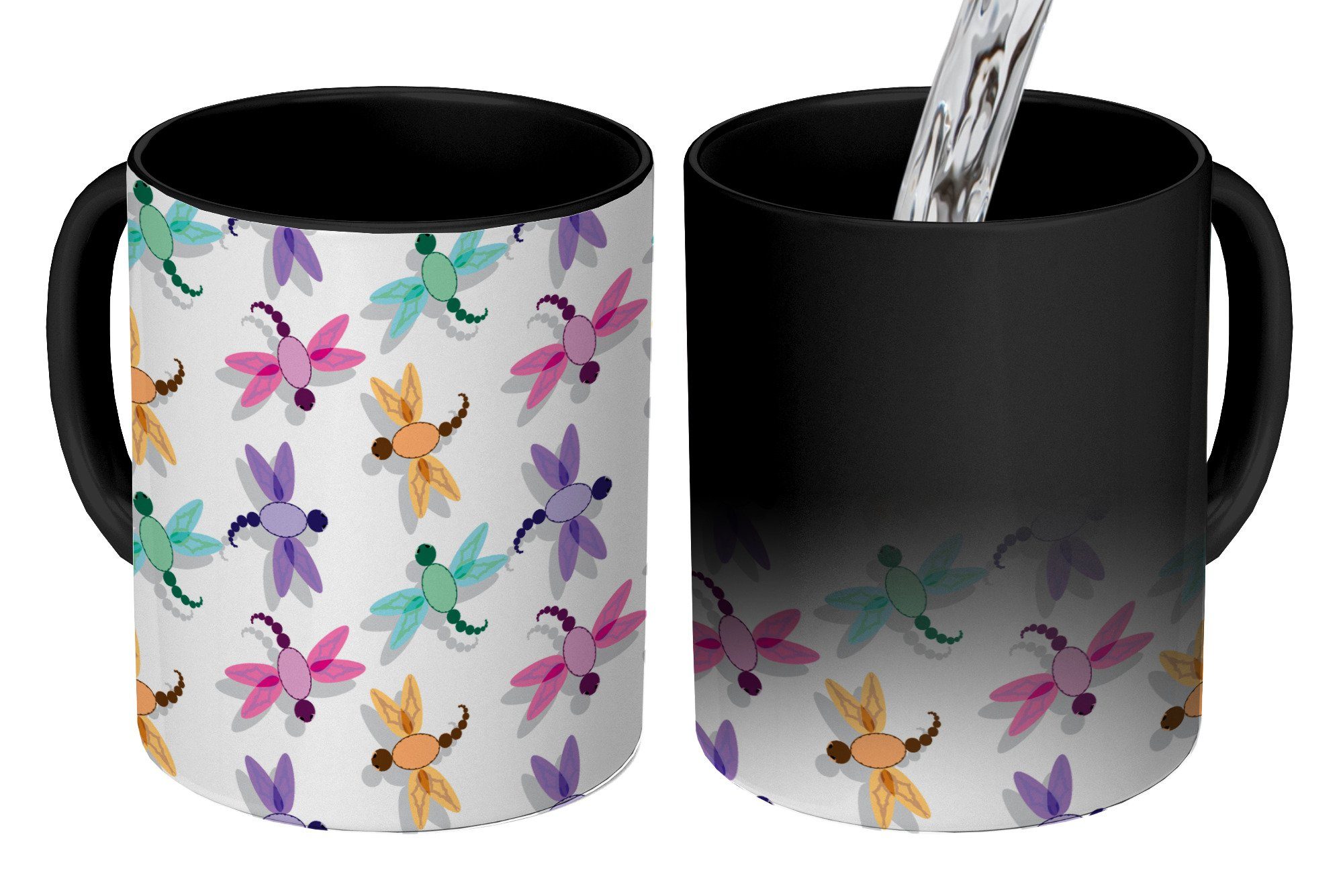 MuchoWow Tasse Zauber Tasse Zaubertasse Magic Insekten - Muster - Kinder 350 ml, 1-tlg., Tasse, Tasse Geschenk Becher Kaffeetasse