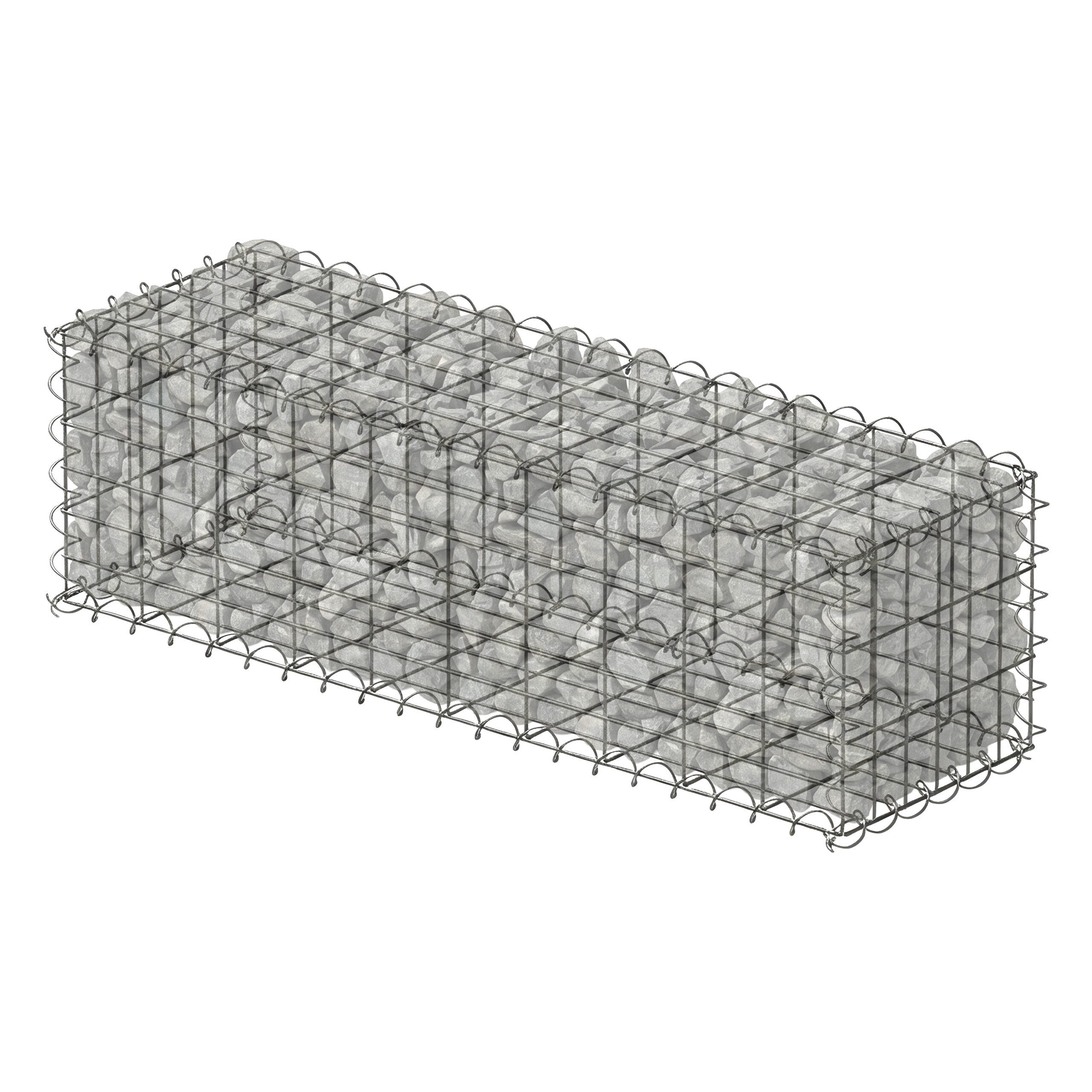 relaxdays Gabionenzaun Gabione Steinkorb aus Stahl, 100 x 30 x 30 cm