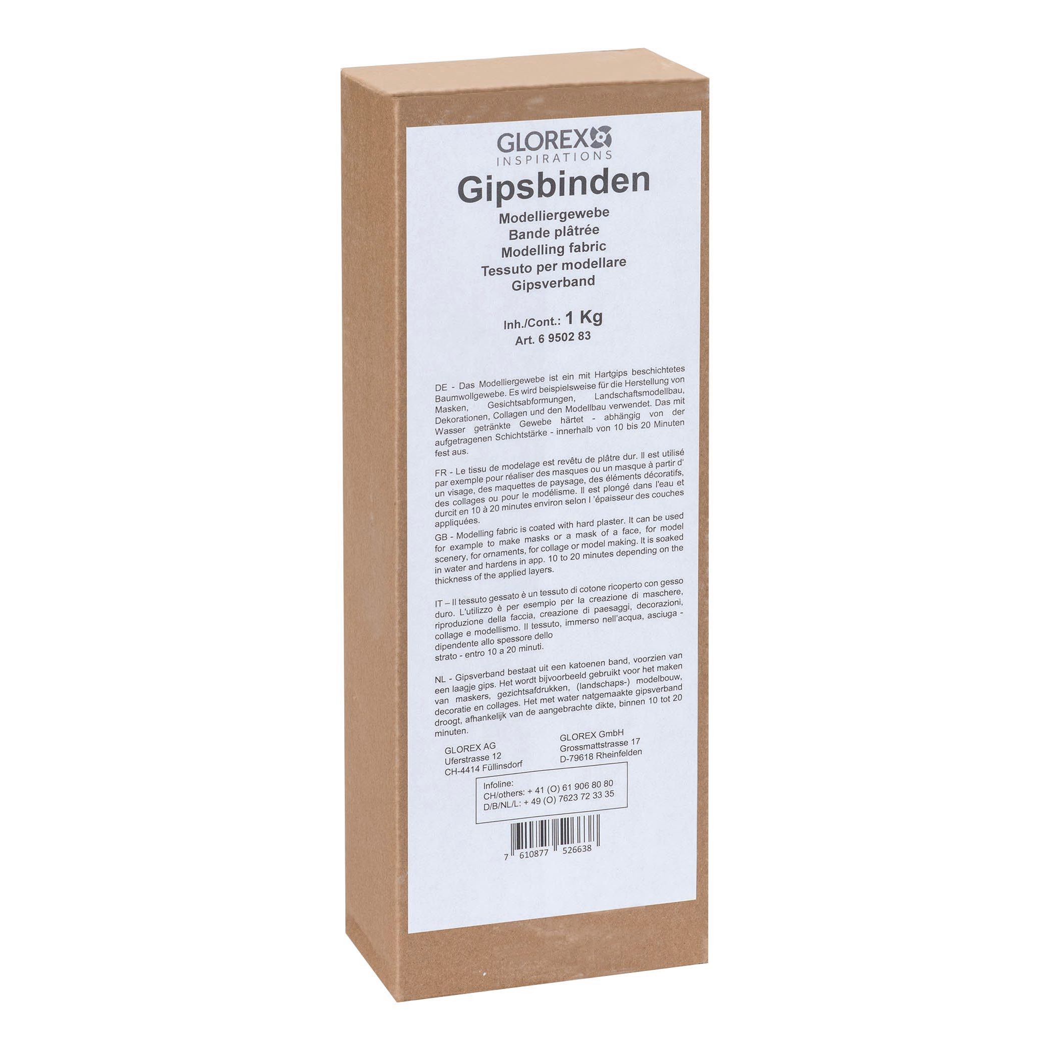Glorex Handabdruck-Set XXL Gipsbinden Großpackung, 1 Kg