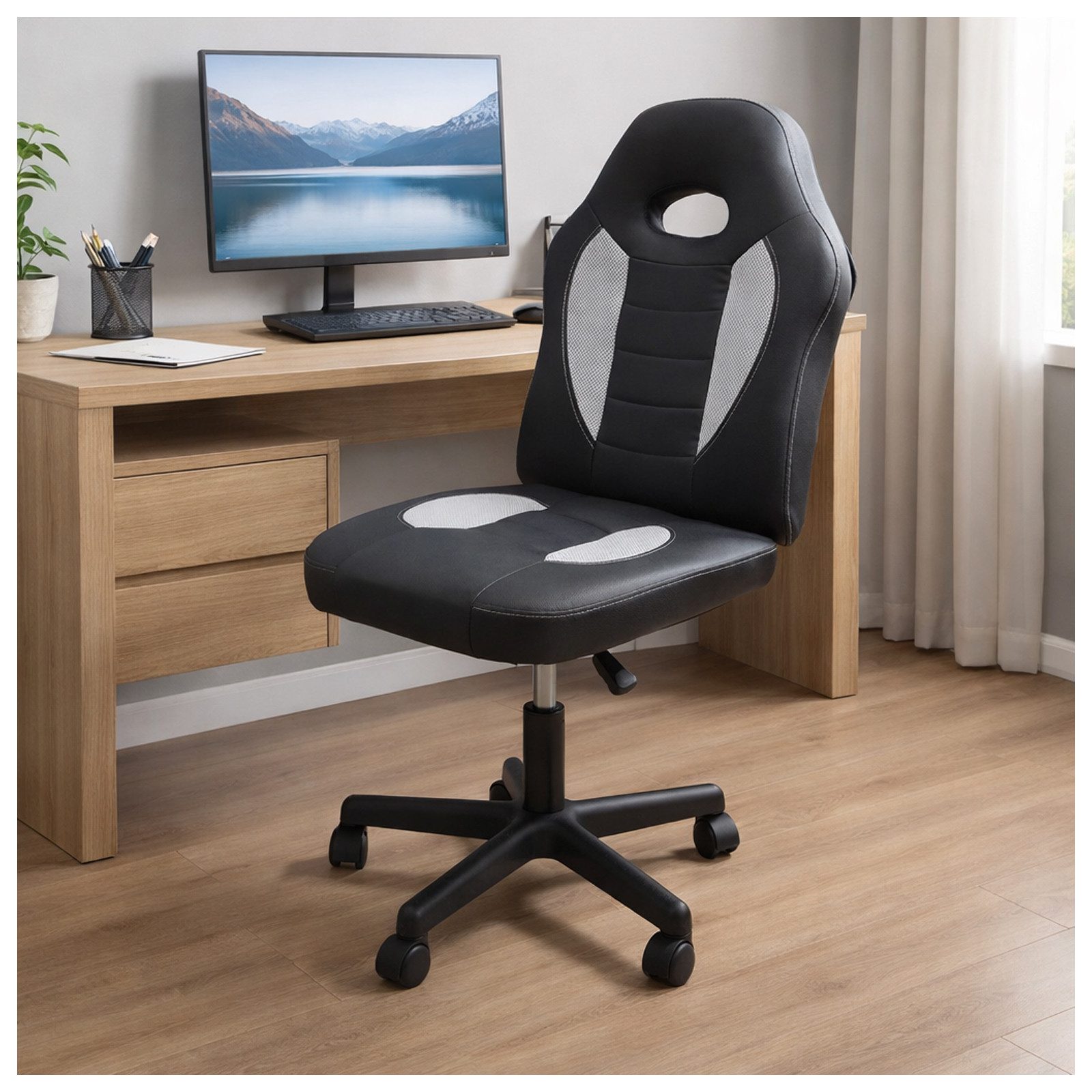 HTI-Living Drehstuhl Drehstuhl Daytona Smart Schwarz-Weiß (1 Stück, 1 St), Kunstlederbezug