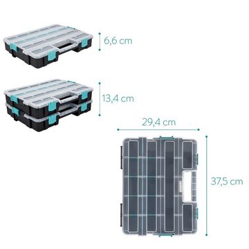 Navaris Aufbewahrungstasche Profi Kleinteile Organizer XL, zweistöckig, verstellbare Fächer, leer (1-tlg)