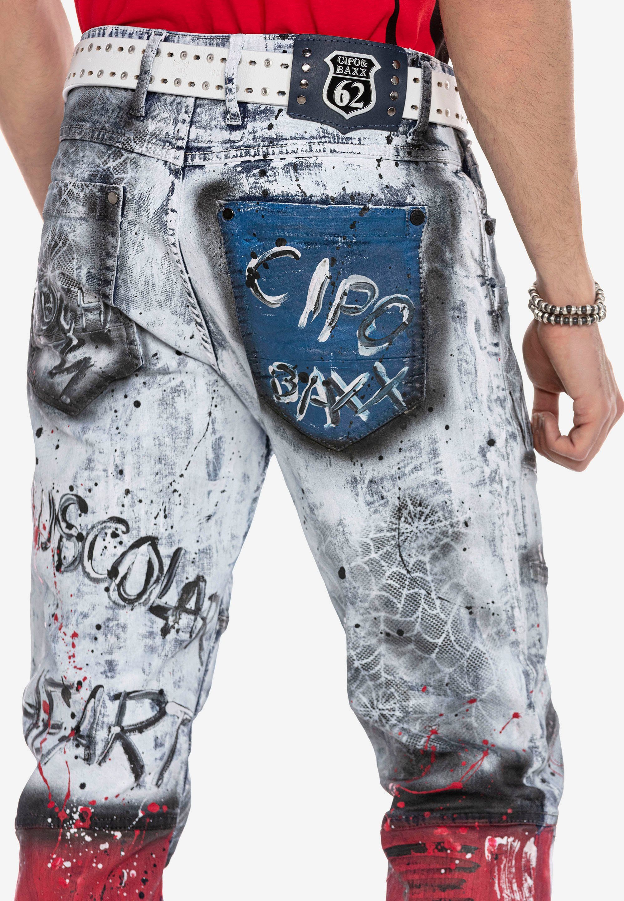 Cipo Prints Baxx mit vielseitigen Straight-Jeans &