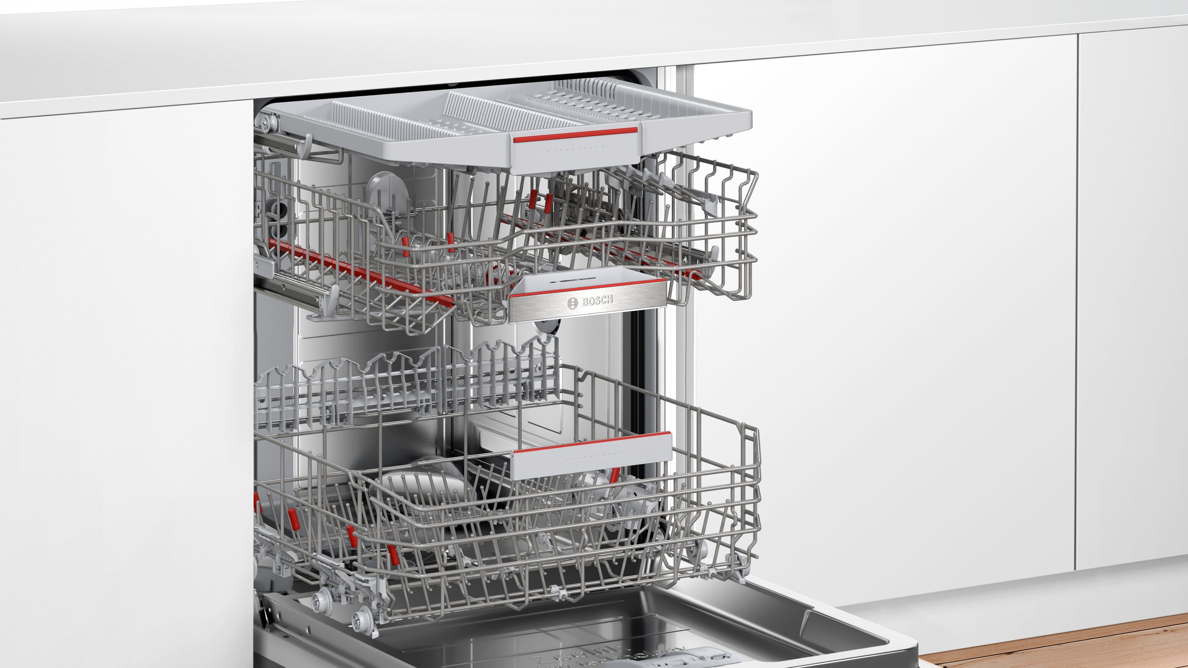 BOSCH Unterbaugeschirrspüler Serie 6 SMU6ZCS16E, 14 Maßgedecke, Mit 3-fach Rack Matic, flexible Körbe