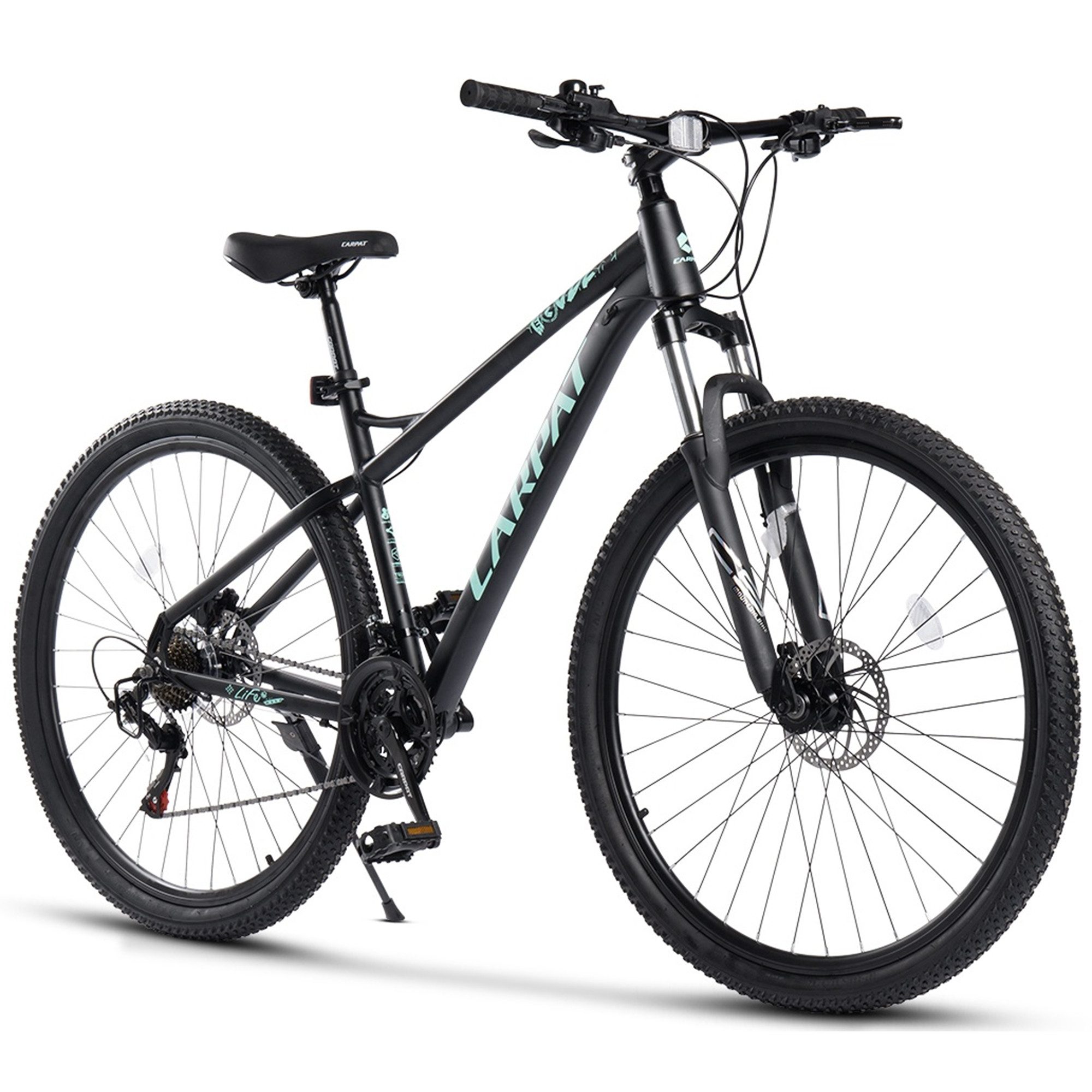 CARPAT SPORT Mountainbike 29 Zoll Fahrrad für Herren Damen Jungen, 21 Gang Shimano Tourney Schaltwerk, Kettenschaltung, Aluminium Rahmen, Jugendfahrrad MTB Hardtail Schnellverschlusssystem