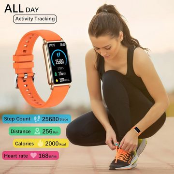 ECOSOON Multifunktionale Fitnessuhr Smartwatch (1,47 Zoll, Android iOS), Fittnessarmbanduhr Frauen mit 123 Sportmodi Pulsmesser Schlafmonitor