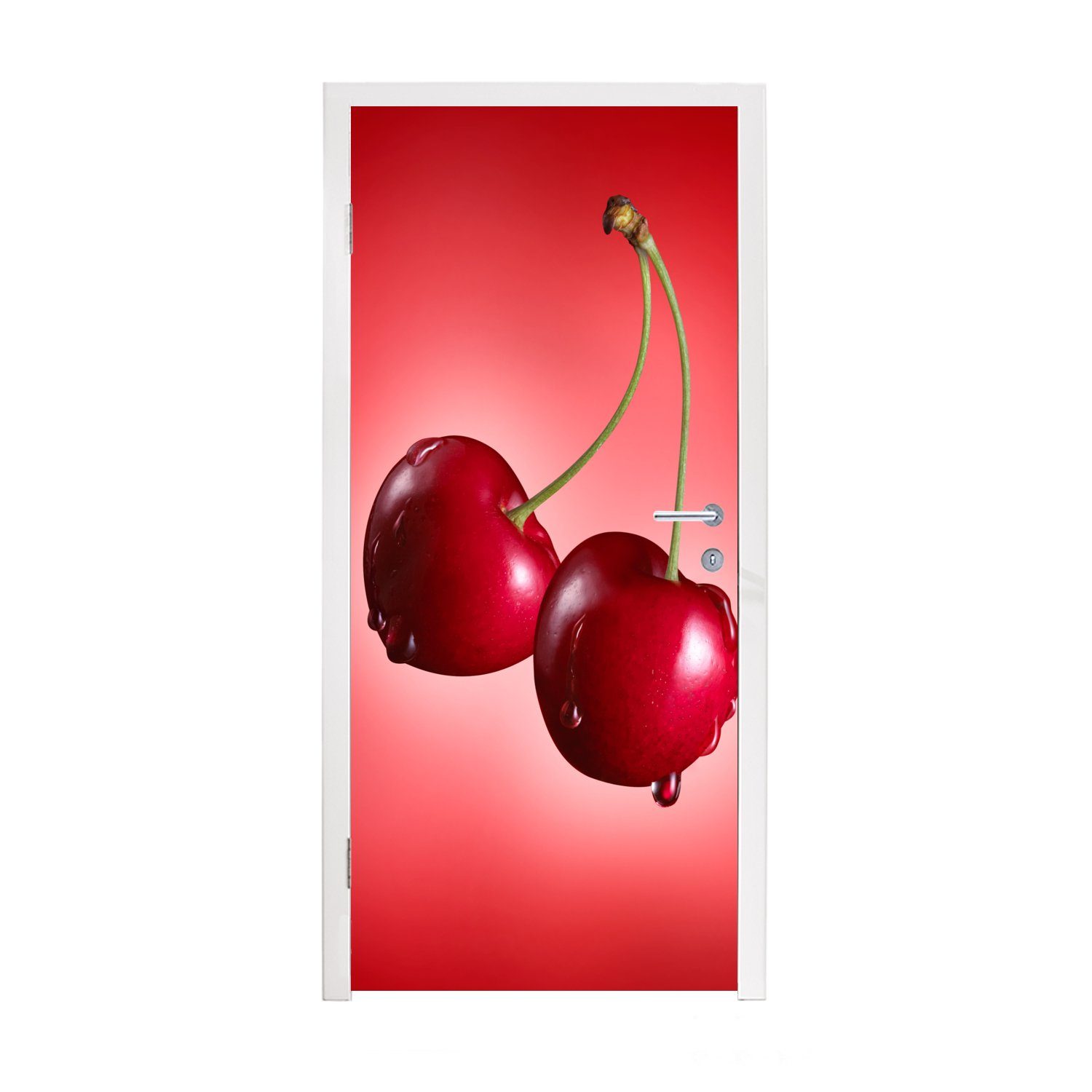 MuchoWow Türtapete Kirschen - Obst - Rot, Matt, bedruckt, (1 St), Fototapete für Tür, Türaufkleber, 75x205 cm