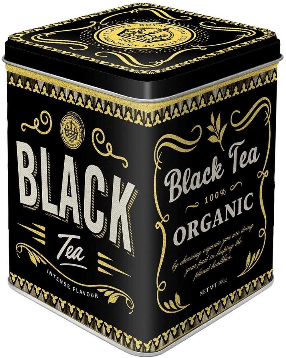 Teedose Teedose Vorratsdose Gewürzdose aus Metall - Black Tea