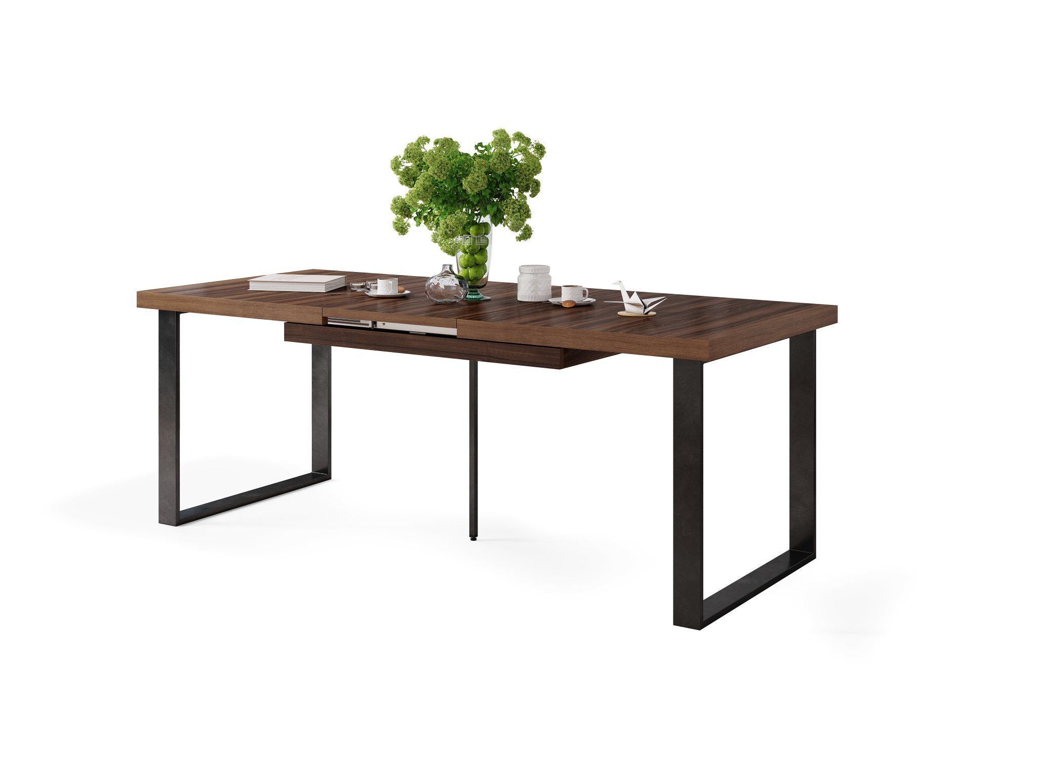 Mazzoni Esstisch Design Esstisch Avella bis Nussbaum cm 160 Tisch matt ausziehbar - 310 Schwarz