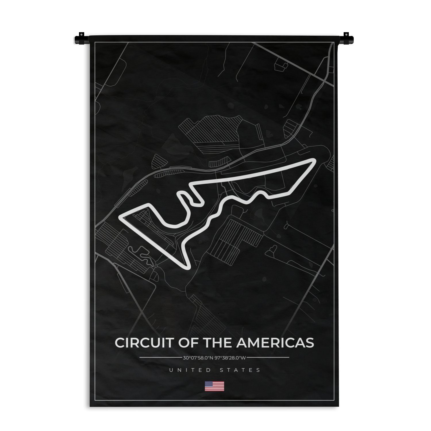 MuchoWow Wanddekoobjekt Amerika Circuit Kinderzimmer - Wanddeko Kleid, für Schlafzimmer, - Rennstrecke 1 - Rennsport, Americas - Wohnzimmer, of the Formel Wandbehang