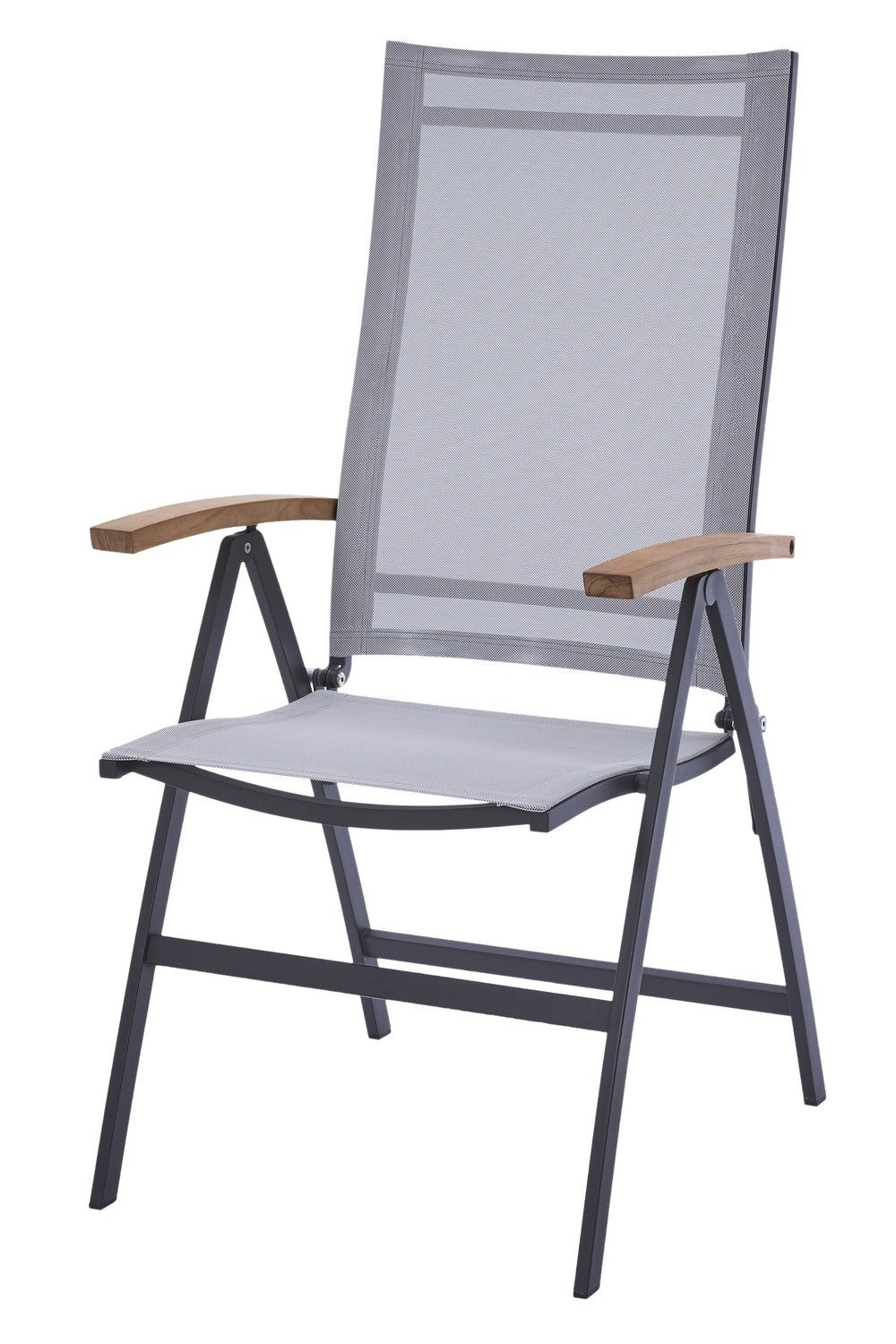 Natur24 Gartenstuhl Valencia Stuhl 59 x 114 x 65 cm Edelstahl Grau.