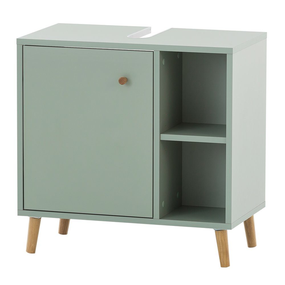Lomadox Waschbeckenschrank BELFORT-80 Badmöbel Waschbeckenschrank 60cm breit in mint, 60,2/59,3/33,1 cm