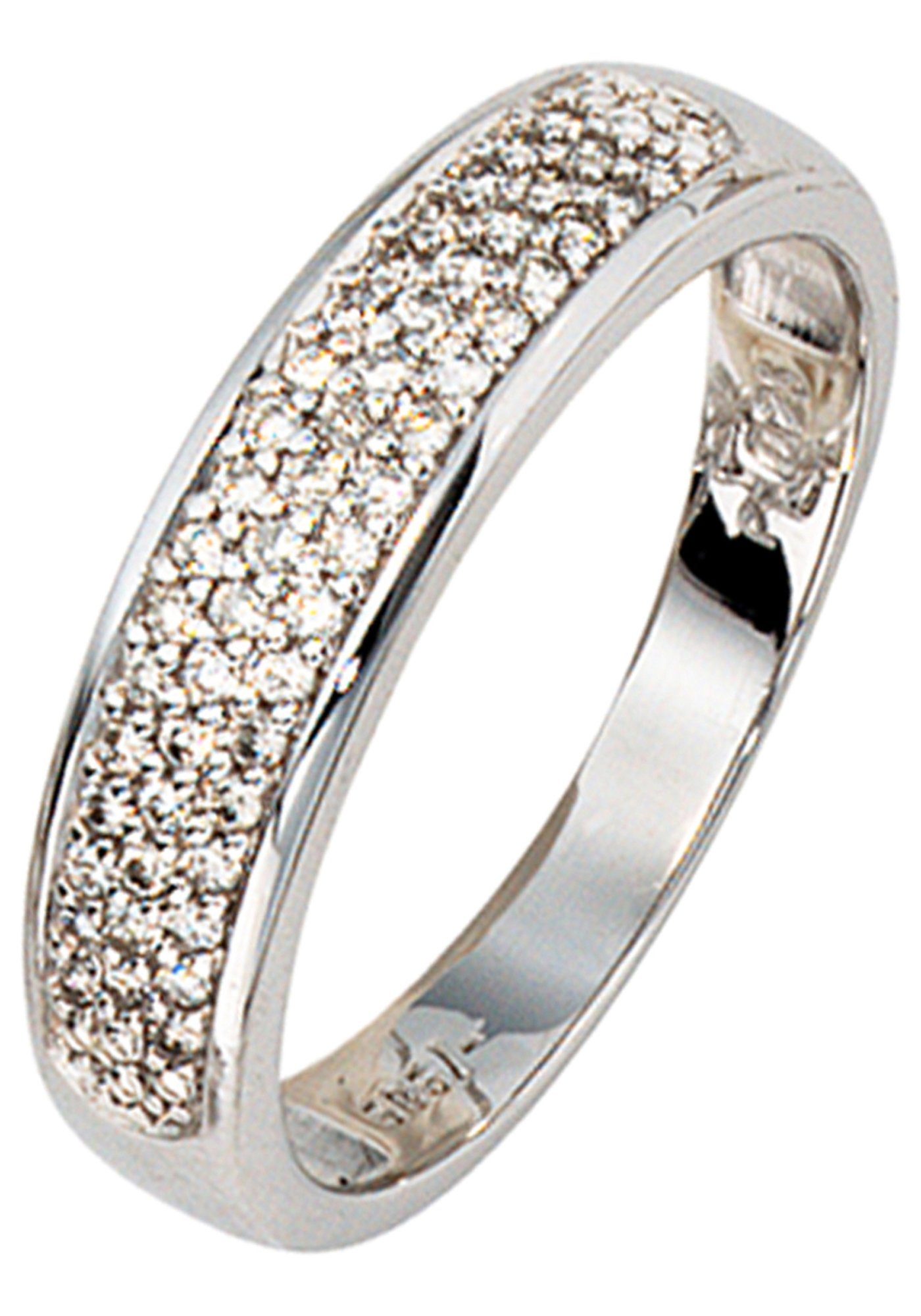 JOBO Diamantring Weißgoldring, 585 Weißgold mit 50 Diamanten