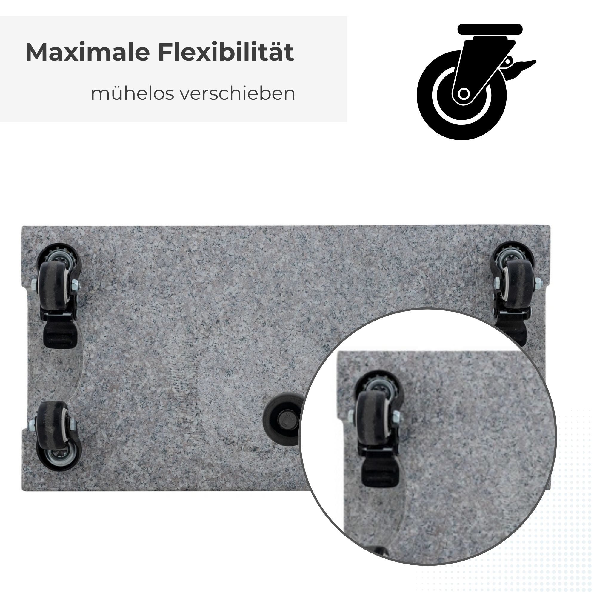 doppler® Kunststoffschirmständer Doppler Balkon Schirmständer Granit 25 kg mit Rollen 32 x 45cm