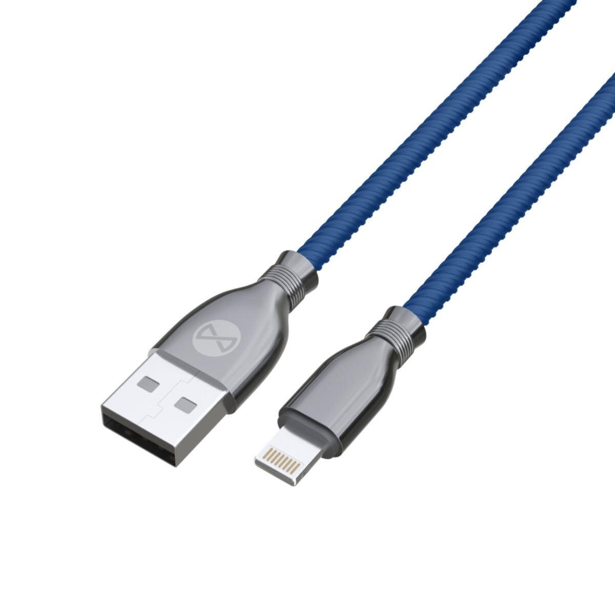 Forever USB-A Tornado 1 m 12,5W 3A kompatibel mit iPhone USB-Kabel, USB Typ A, (100 cm), Starkes, dickes Geflecht und Metallstecker