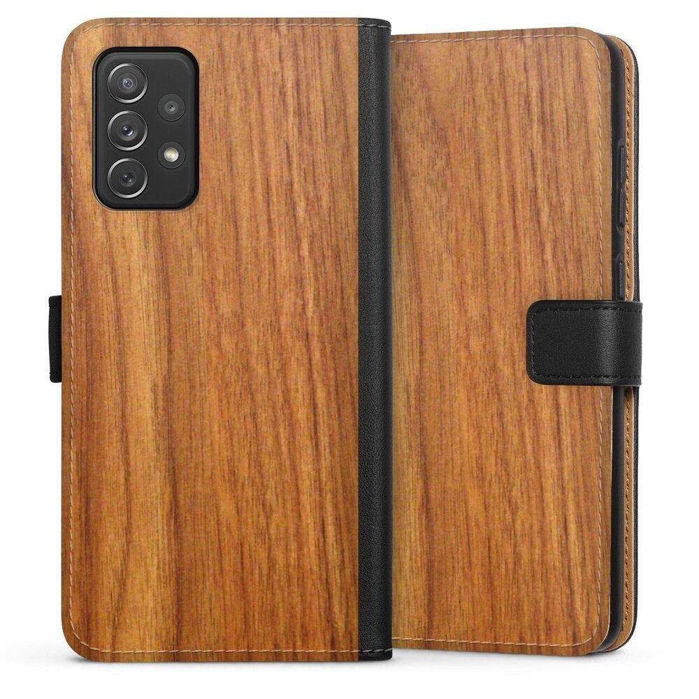 DeinDesign Handyhülle Holzoptik Lärche Holz Lärche, Samsung Galaxy A72 Hülle Flip Case Klapphülle Handytasche Leder