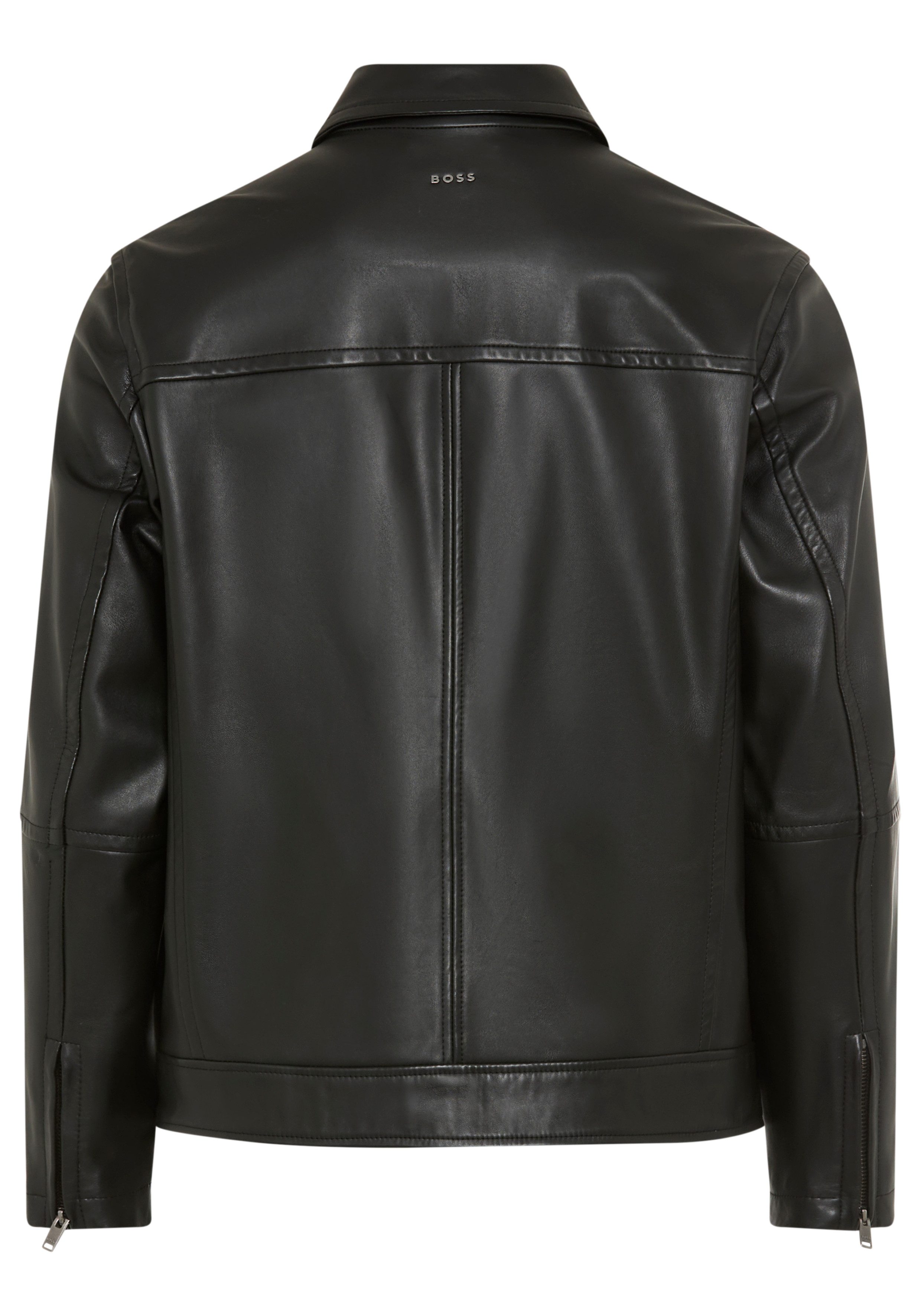 BOSS ORANGE Lederjacke Jogear Soft Touch Nappaleder, moderner Look