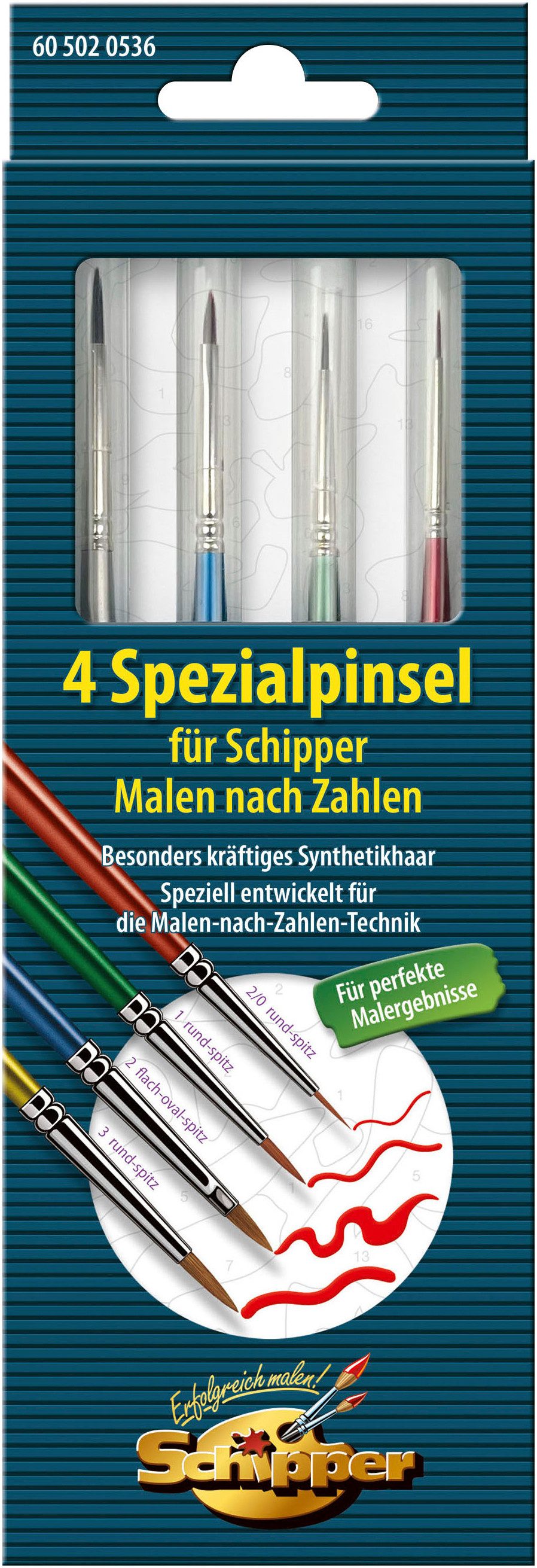 Schipper Kreativset Malen nach Zahlen, Spezialpinsel, (Set, 4-tlg), Made in Germany