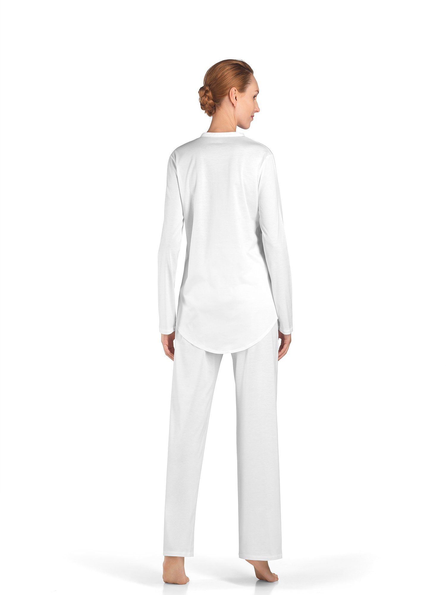 Hanro Pyjama tlg) Cotton white Deluxe, Langarm (1