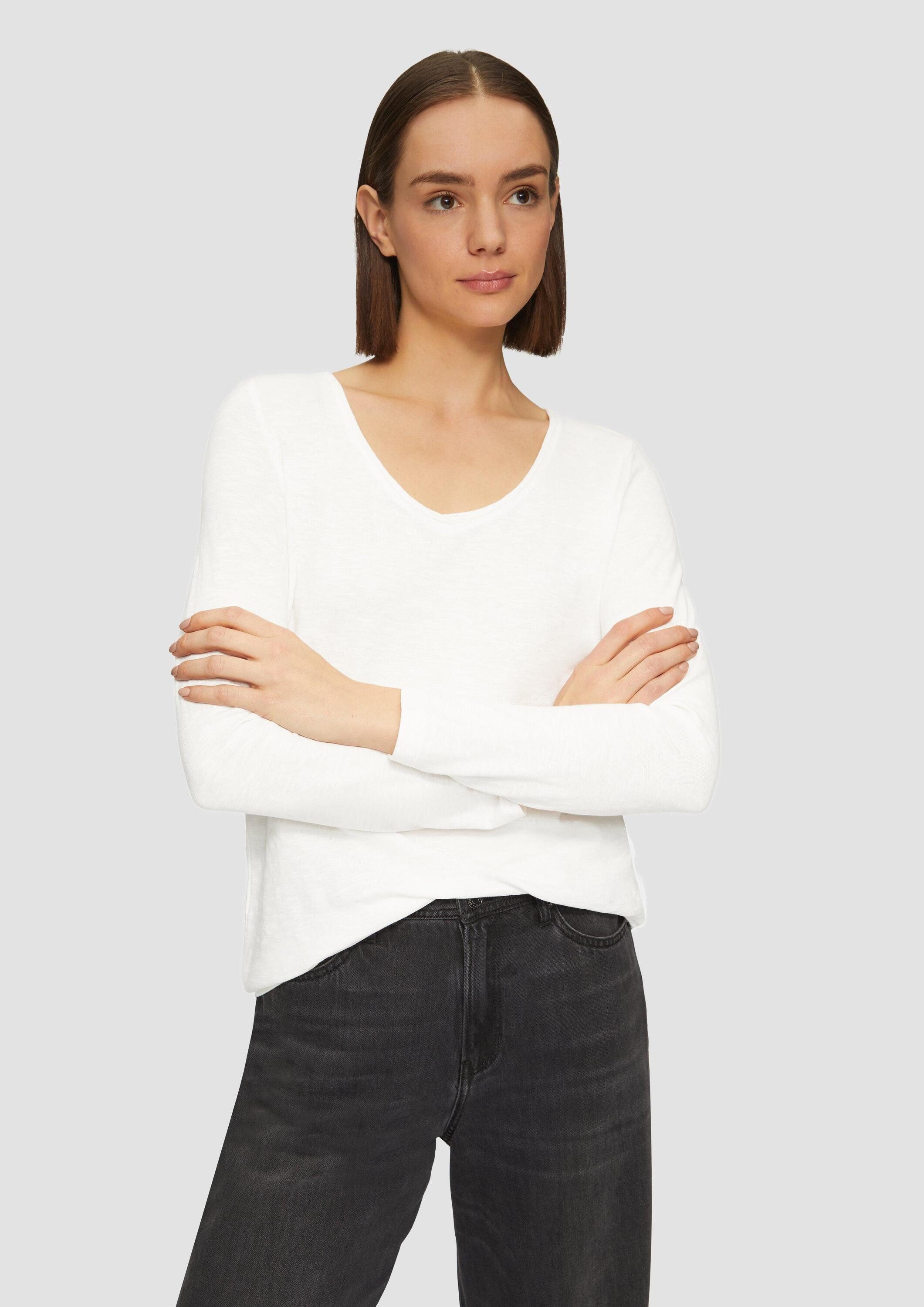 s.Oliver Langarmshirt T-Shirt Langarmshirt aus Slub günstig online kaufen