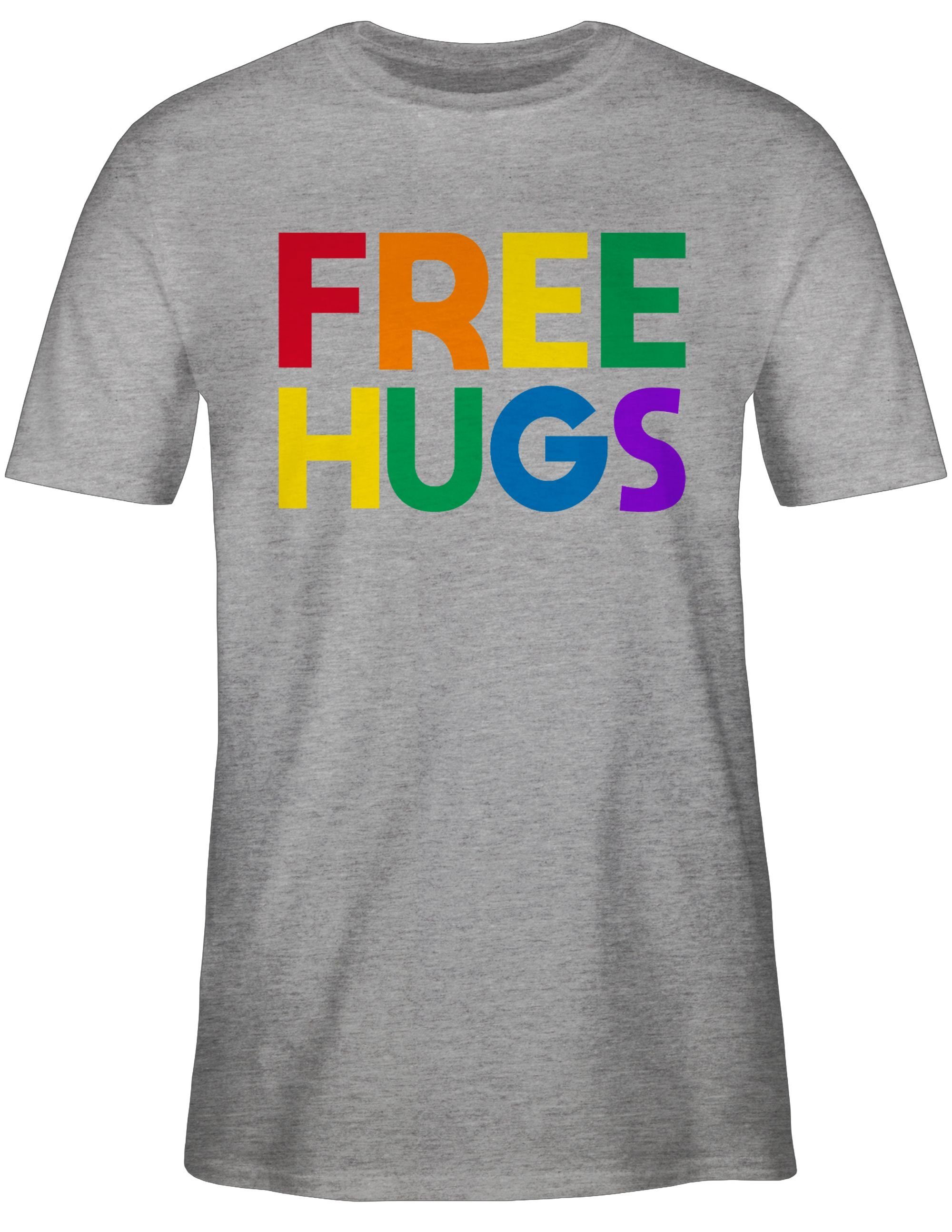 Shirtracer T-Shirt Free Hugs - Lettering günstig online kaufen