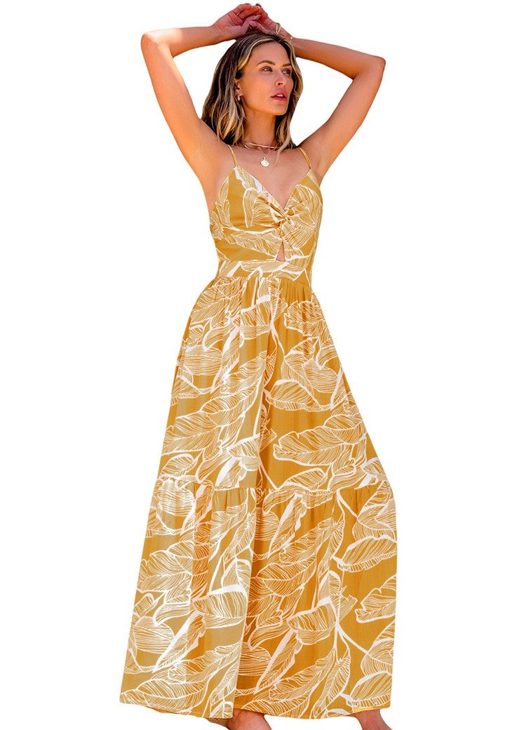 Cupshe Maxikleid Tropisches Kleid mit Twist