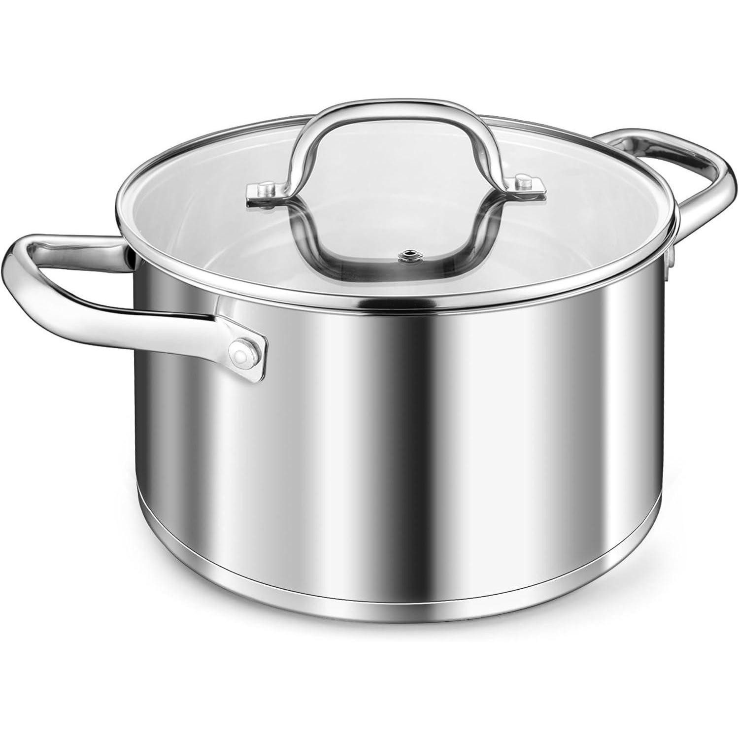 LuxusKollektion Контейнер для парохода Kochtopf Induktion Glasdeckel 22cm Spülmaschinenfest 4,7 Liter