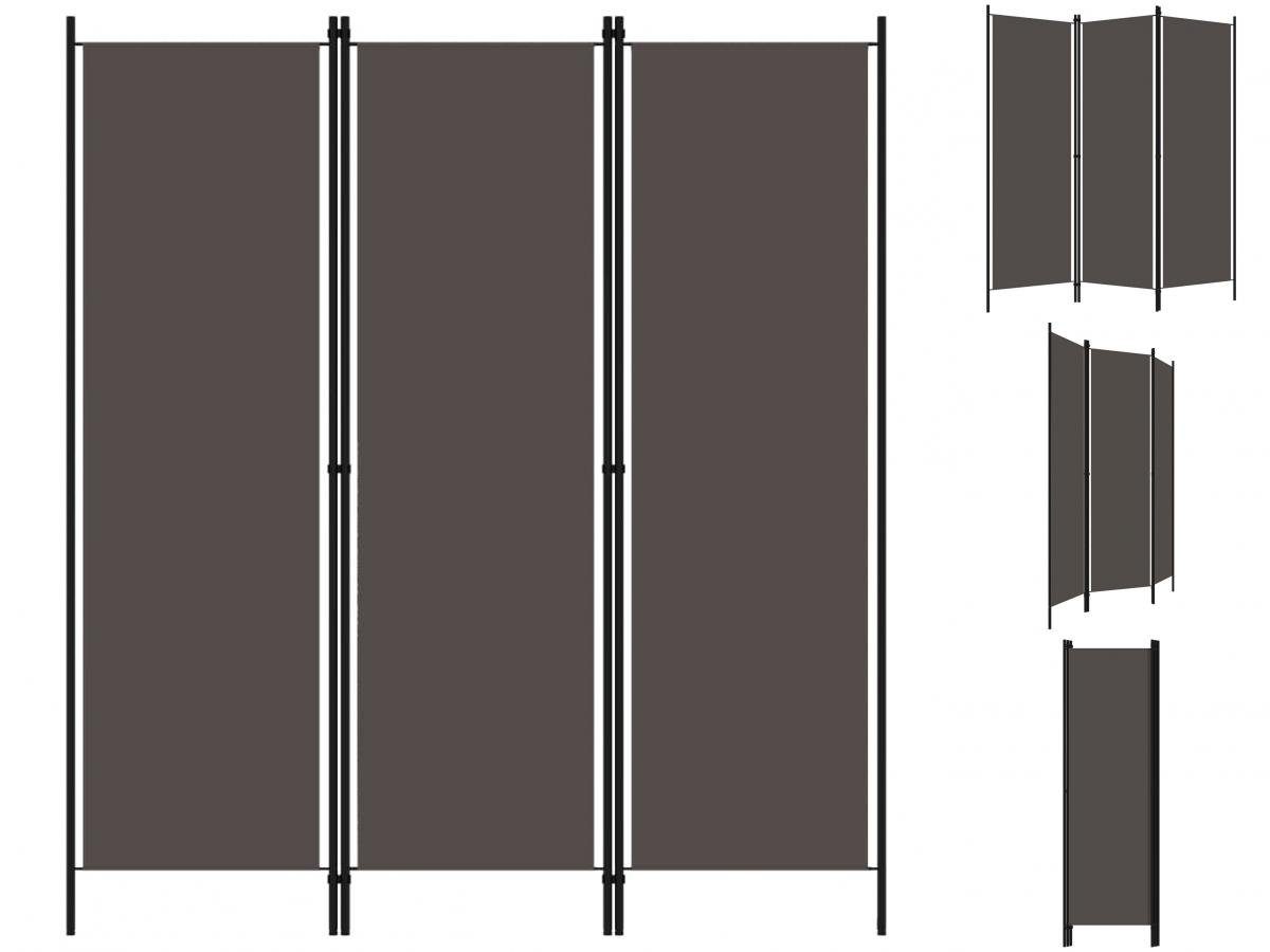 vidaXL Raumteiler Paravent Trennwand Spanische Wand 3-tlg Raumteiler Anthrazit 150x180 c | Raumteiler-Regale
