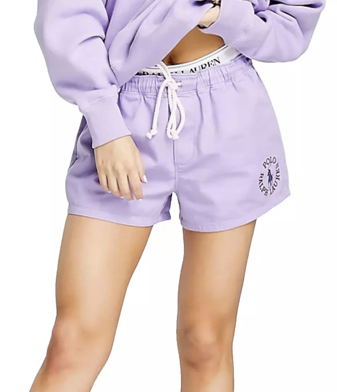 Polo Ralph Lauren Shorts Sweatshorts Kordelzug Sports Hose Lounge Pants Kordelzug, Logo-Stickerei in Lavendel