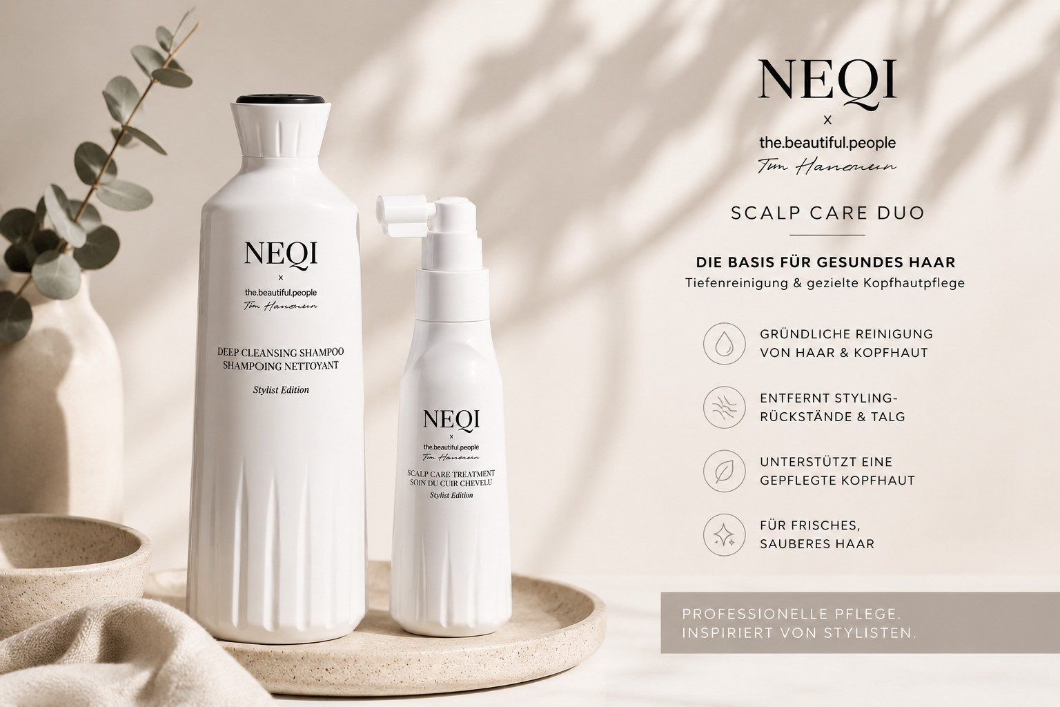 NEQI Kopfhaut-Pflegeshampoo x the.beautiful.people Scalp Care Duo, 2-tlg., Tiefenreinigung & Kopfhautpflege Set
