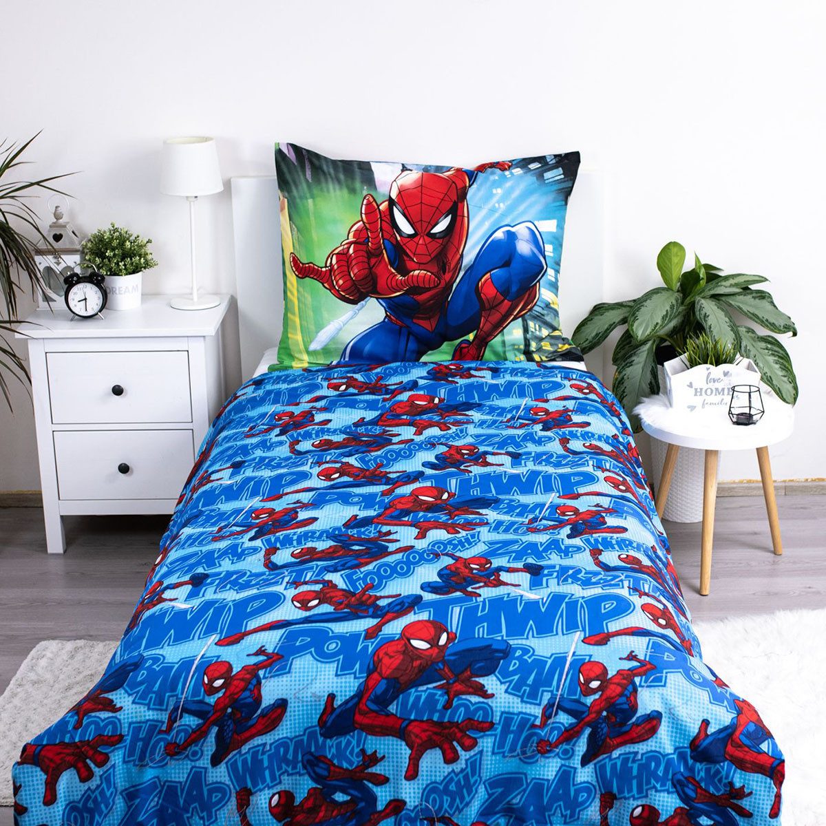 MARVEL Kinderbettwäsche Marvel Spider-Man Babybettwäsche Spinne Superheld 140x200 cm, Renforcé, 2 teilig