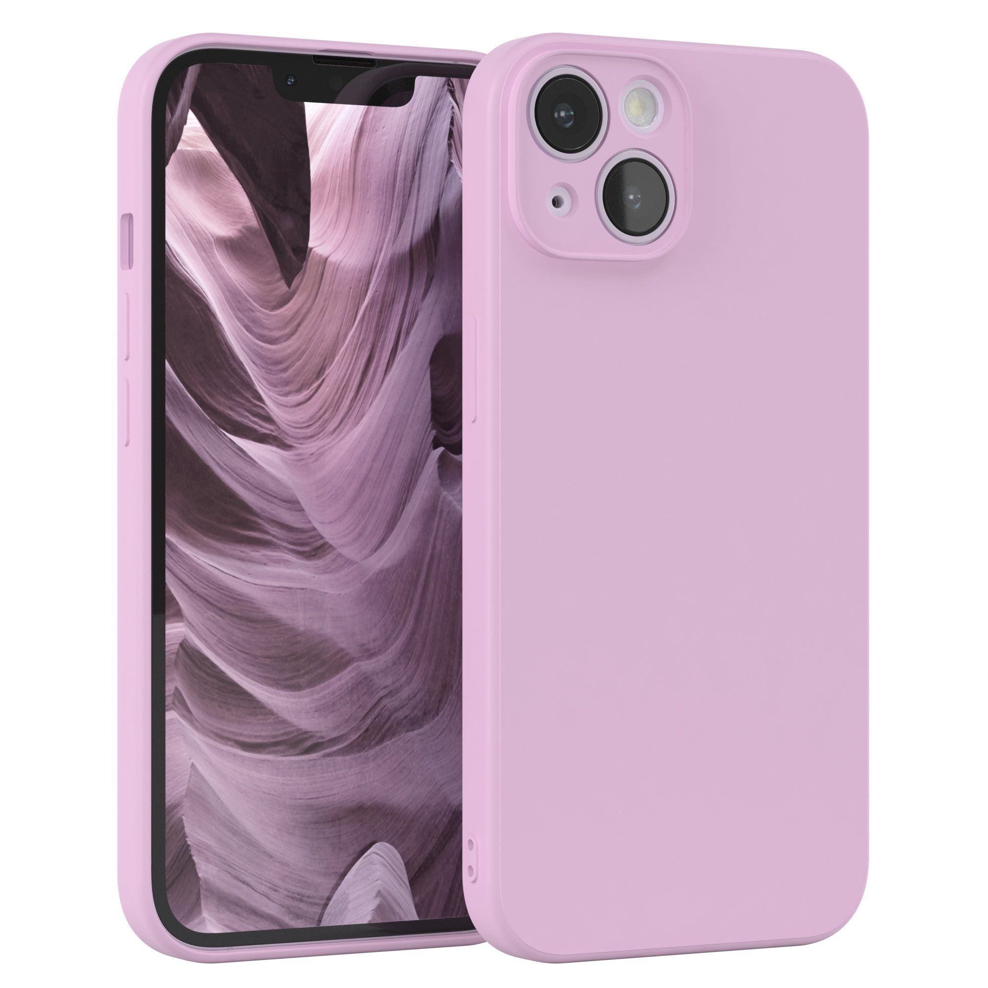 EAZY CASE Handyhülle TPU Hülle für Apple iPhone 14 6,1 Zoll, Hülle mit Kameraschutz handycover Soft Smart Slimcover Lila / Flieder