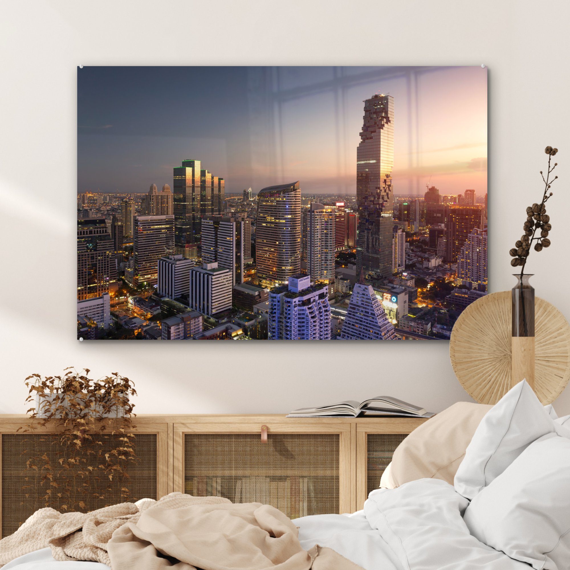 MuchoWow St), in Schlafzimmer Wohnungen (1 Acrylglasbild & Acrylglasbilder Bangkok, Wohnzimmer