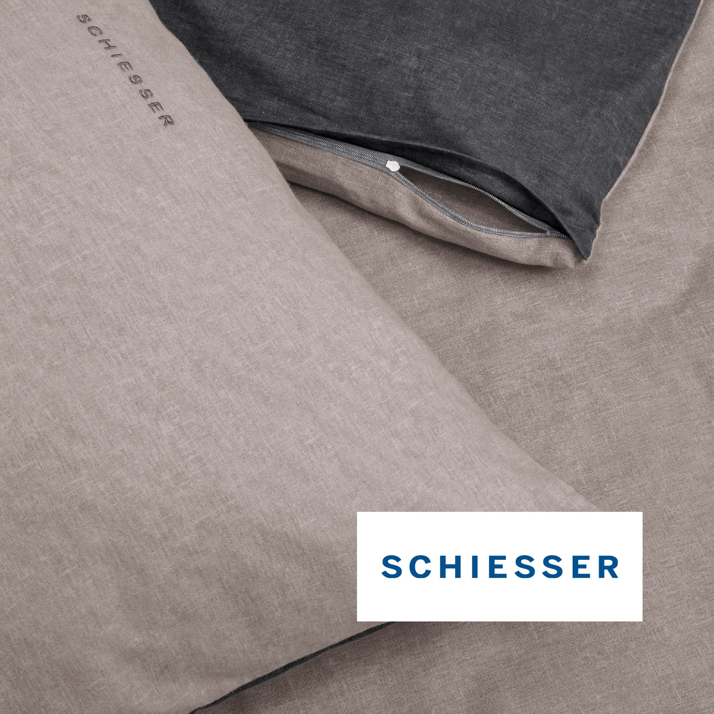 Schiesser Wendebettwäsche Doubleface aus weicher Baumwolle mit edlem Melangeeffekt, Feinbiber, 2 teilig, ab Größe 135x200 cm erhältlich, OEKO-TEX® MADE IN GREEN – Bild 4 von 5
