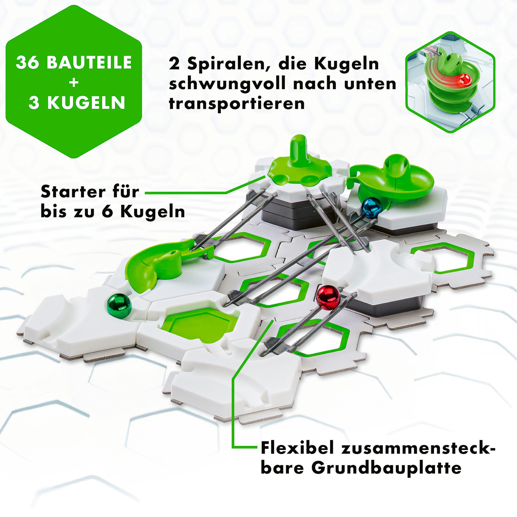 Ravensburger Kugelbahn-Bausatz GraviTrax BASE, GO Rotative, Made in Europe