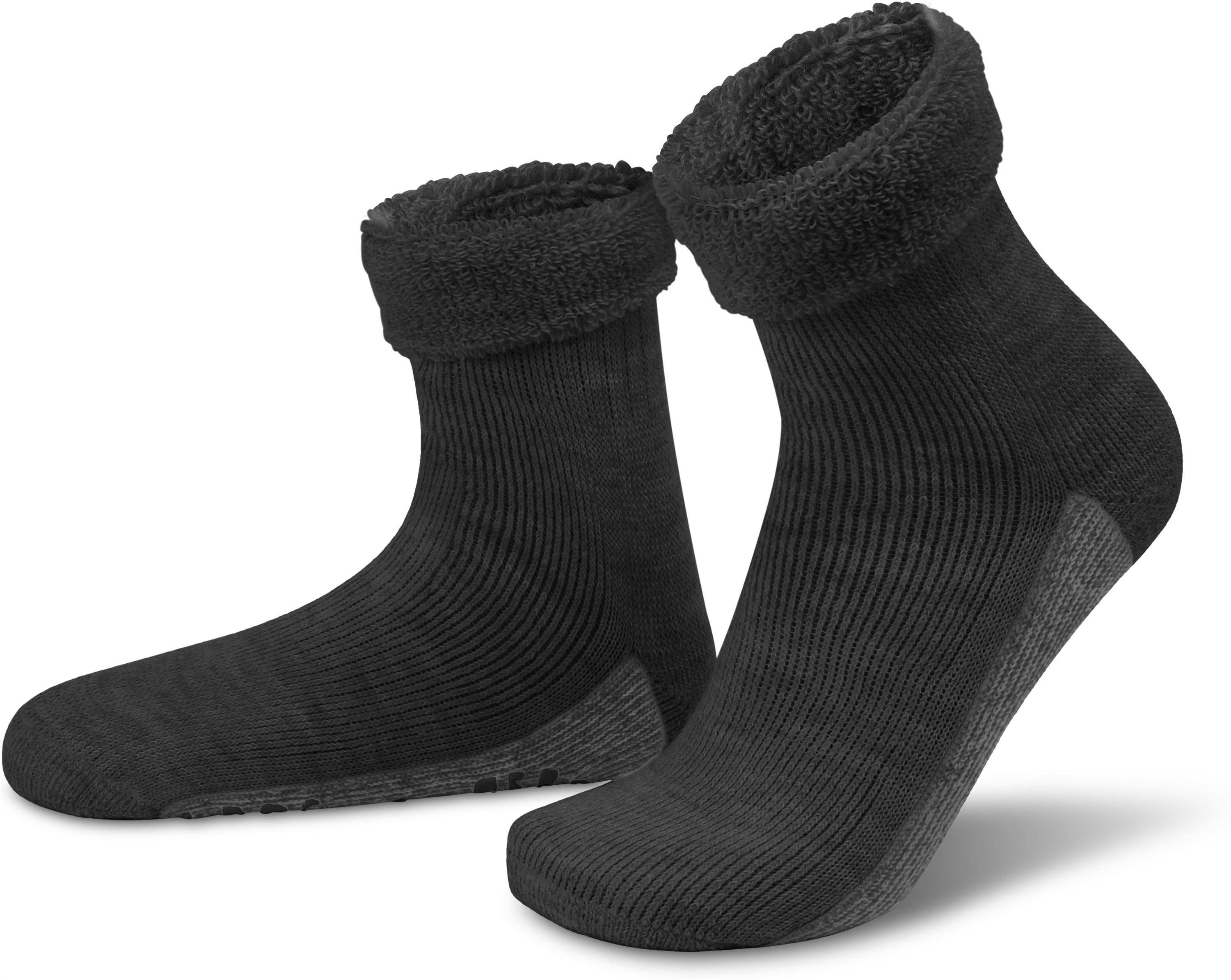 mit Alpaka-Wolle ABS-Druck Alpaka-Wollsocken Paar) (1 Anthrazit normani hochwertige ABS-Socken
