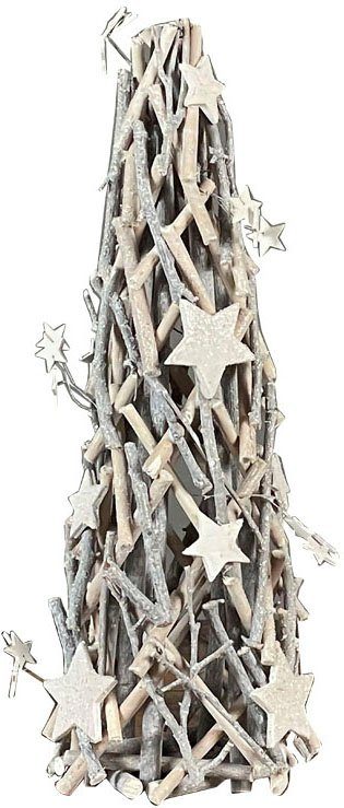 HOSSNER - HOMECOLLECTION Weihnachtsfigur Sternenkegel, Sternen Höhe 45 aus Weihnachtsdeko Holz, (1 mit cm St), ca