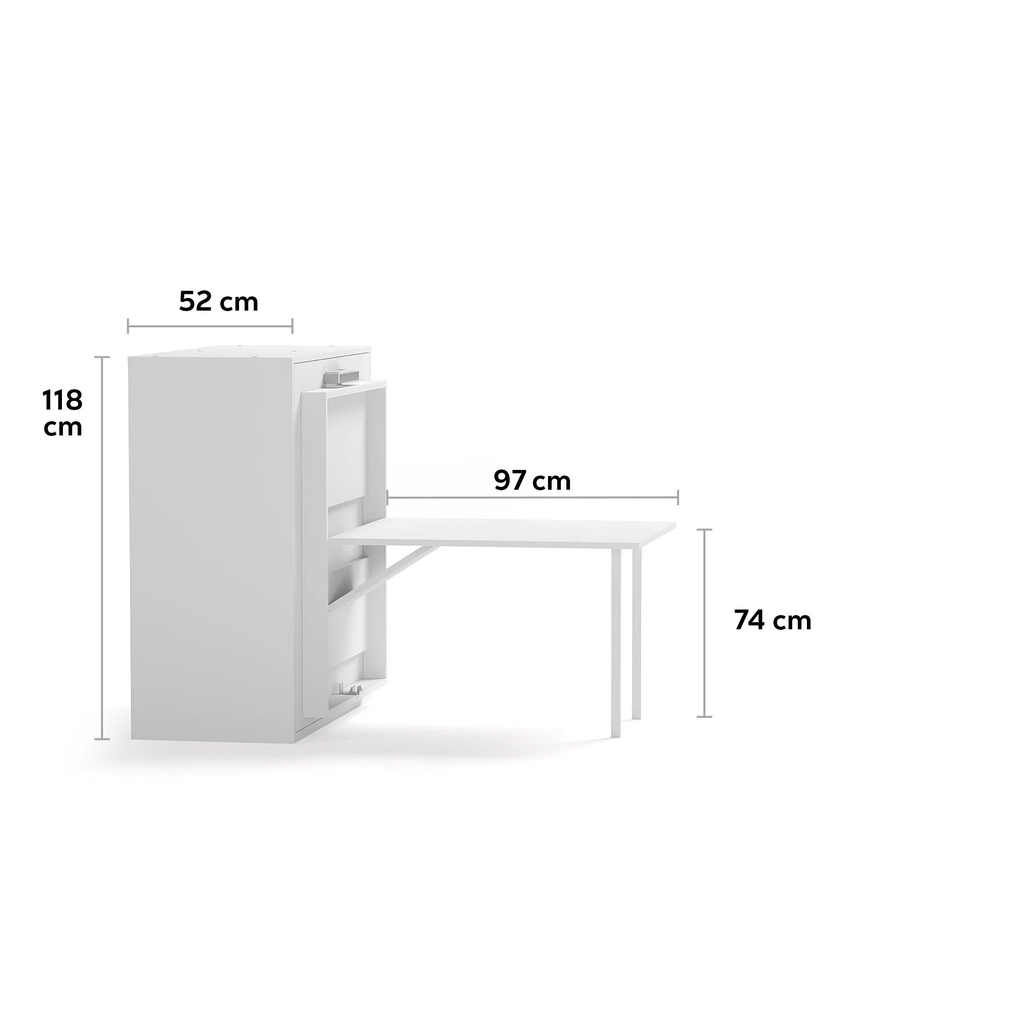 Multimo Schrankbett Multimo Capsule Klappbett 100x200 cm mit Klapptisch