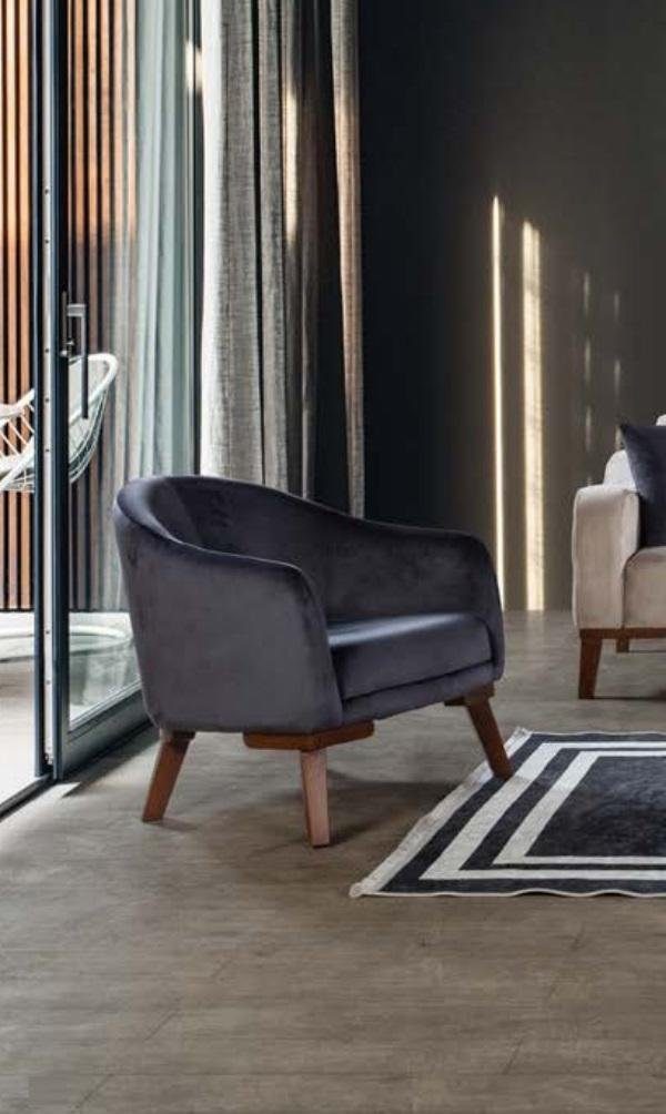JVmoebel Sofa Europe in Garnituren, Sofa 3+3+1 Polster Blaue Wohnzimmer Sofagarnitur Made