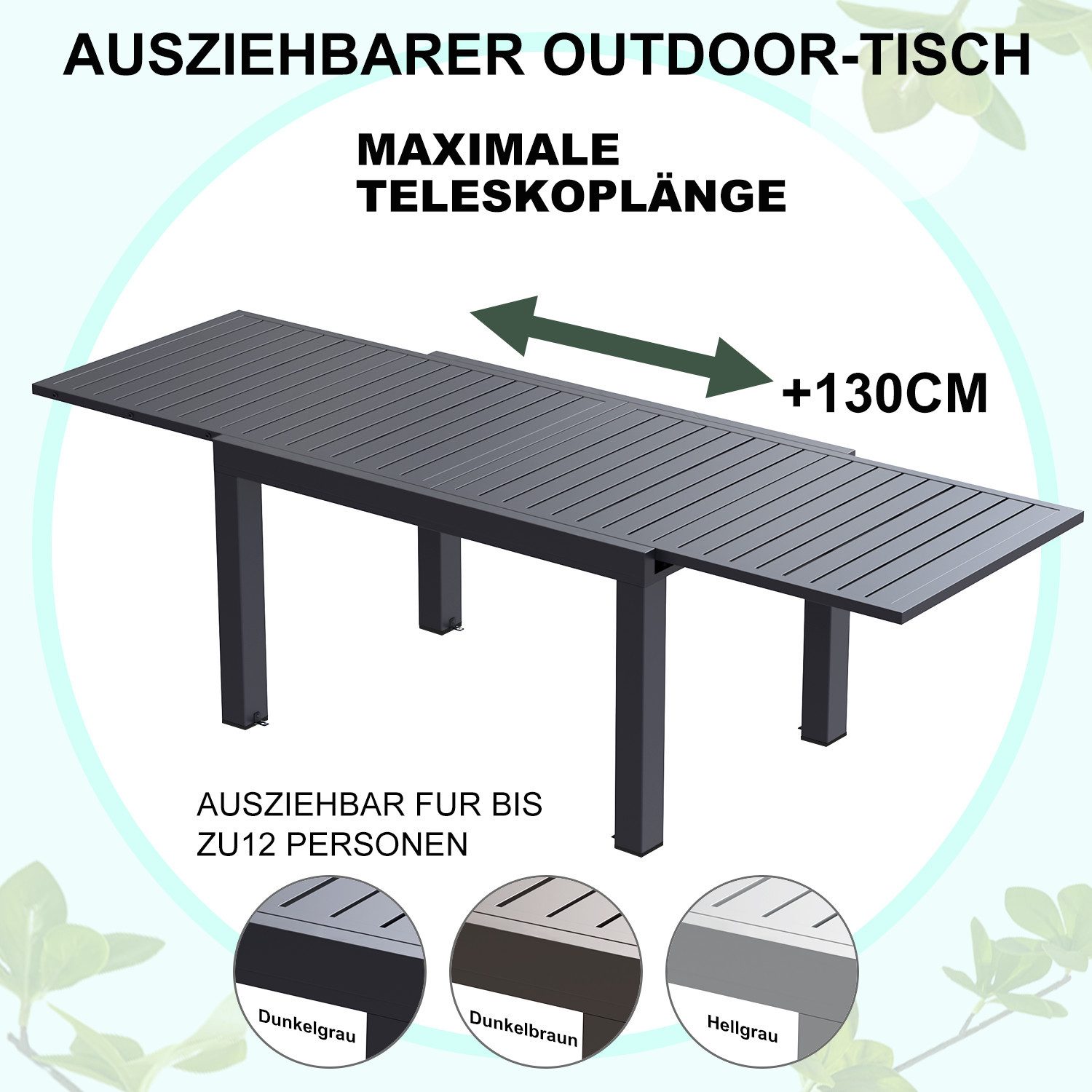 HOMALL Gartentisch Aluminium Esstisch für 6 günstig online kaufen