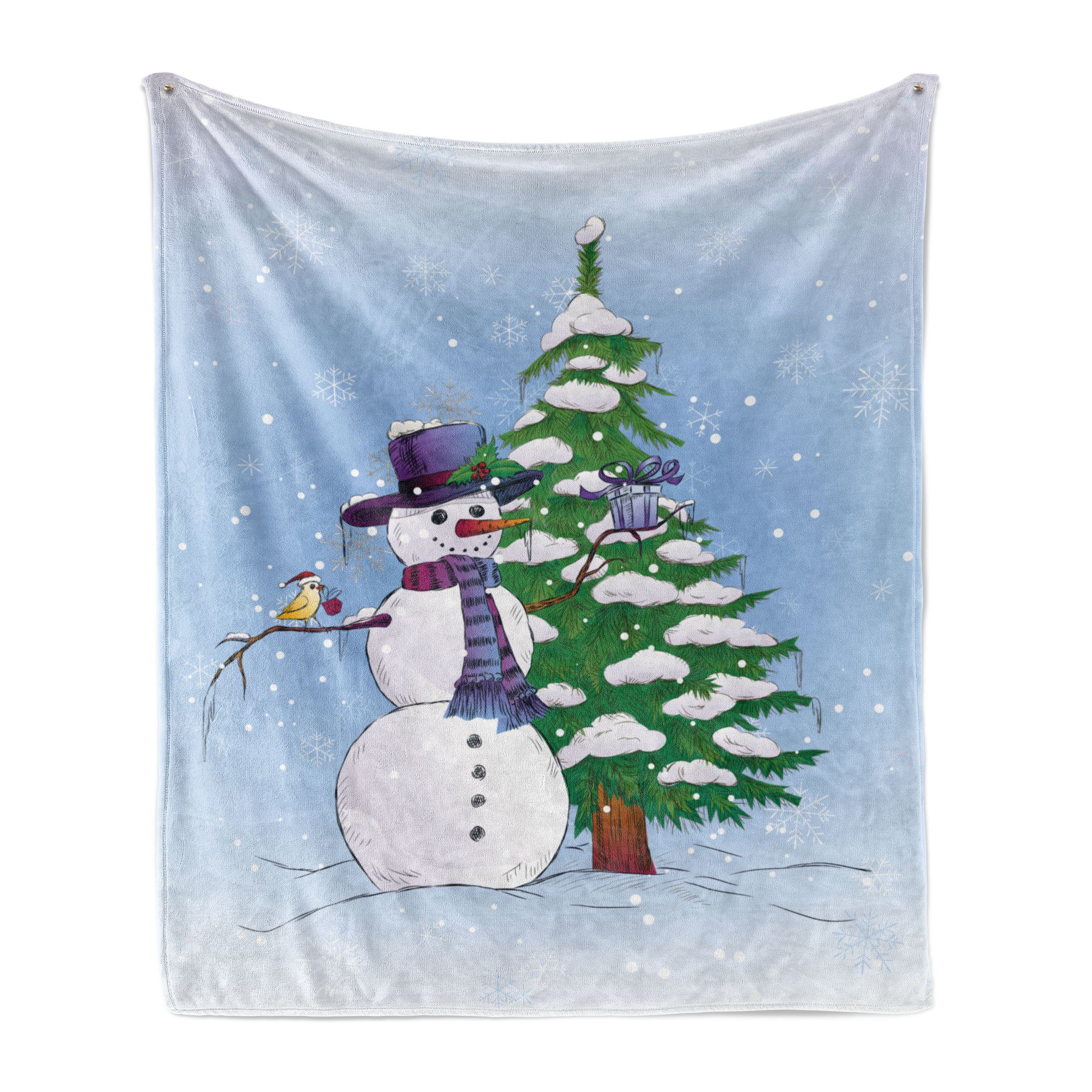 Wohndecke und und Gemütlicher für Schneemann Innen- den Weihnachten Plüsch Baum Außenbereich, Abakuhaus,