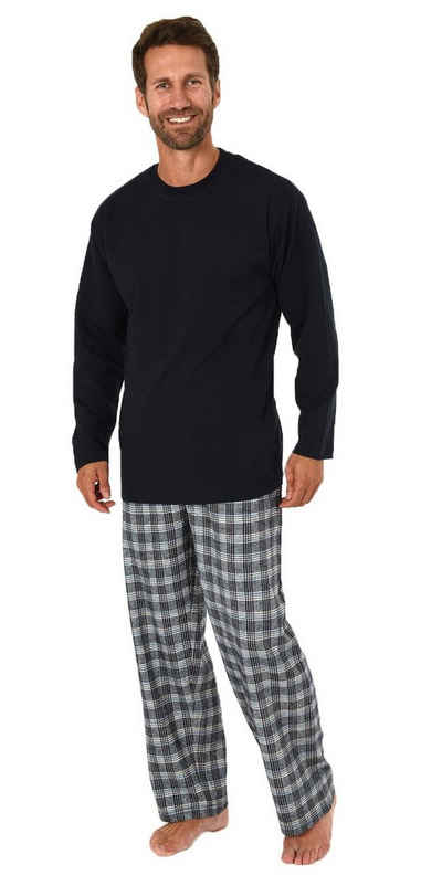 Normann Pyjama Herren Schlafanzug lang mit Flanell Hose - auch in Übergrößen
