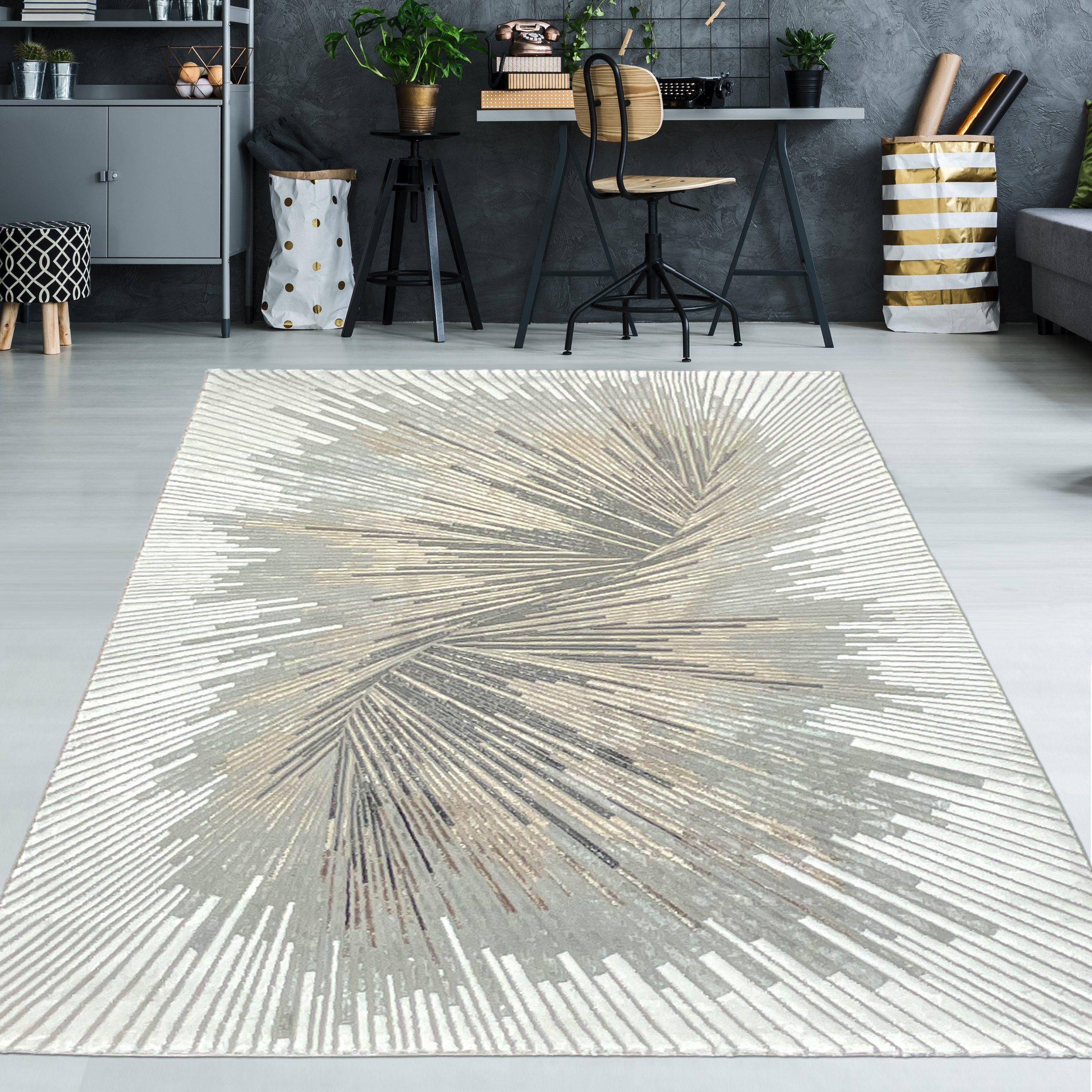 TeppichHome24 Teppich Teppich mit Glanzfaser, abstraktem Muster, rechteckig günstig online kaufen