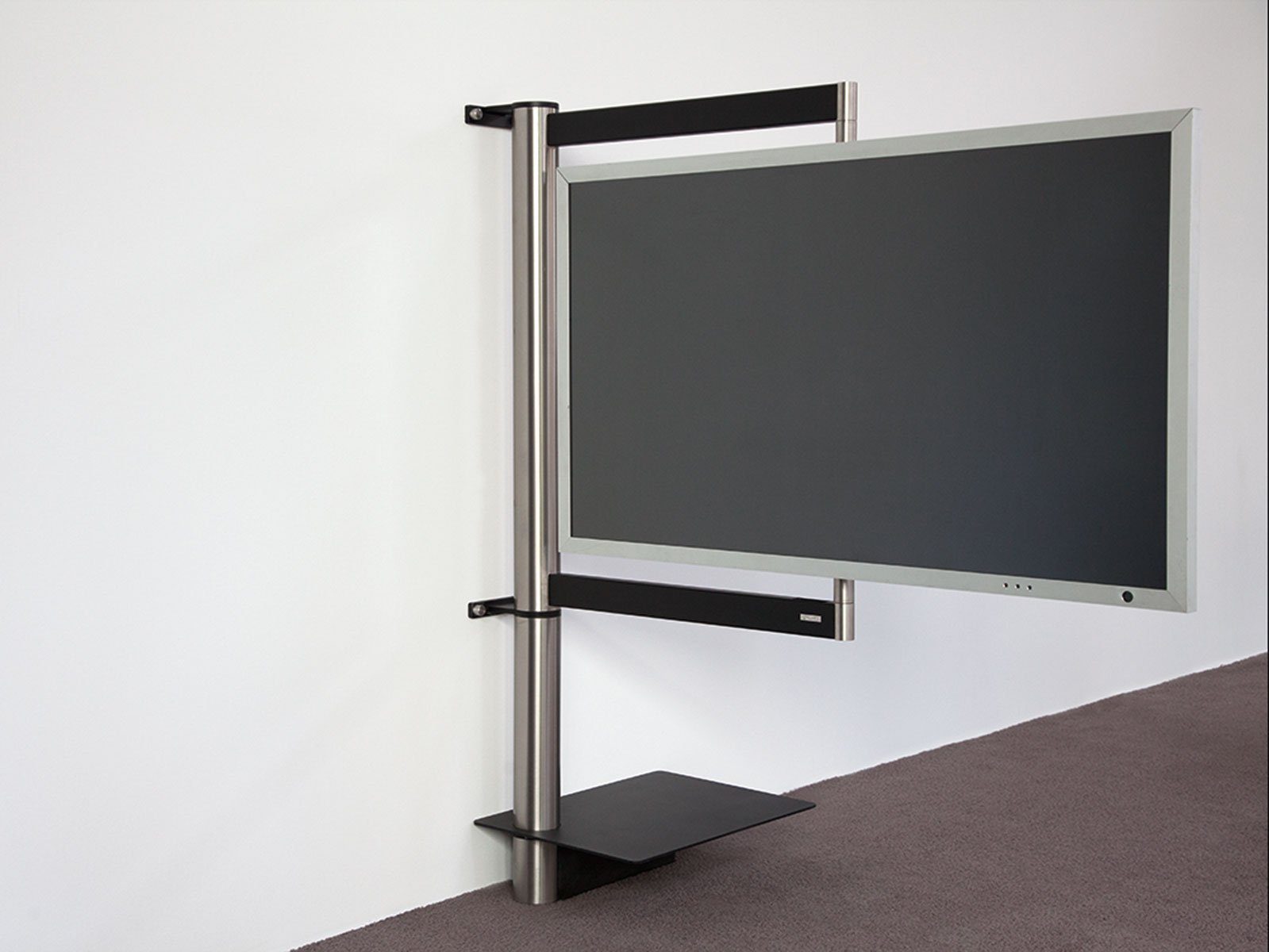 wissmann raumobjekte TV-Wandhalterung Schwenkbare Fernsehhalterung, (bis 55,00 Zoll, TV Erhöhung mit DVD Board, Made in Germany)