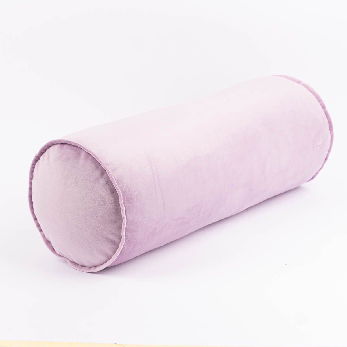 SCHÖNER LEBEN. Dekokissen Nackenrolle aus Samt mit Keder und Reißverschluss flieder 20x55cm