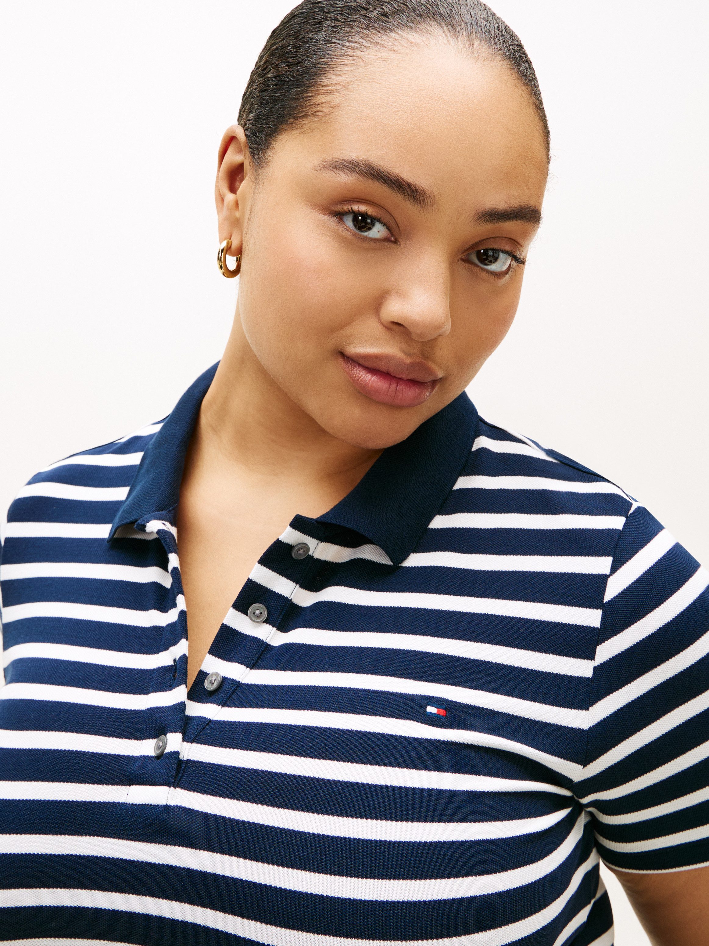 Tommy Hilfiger Curve Poloshirt CRV 1985 SLIM PIQUE POLO SS in großen Größen günstig online kaufen