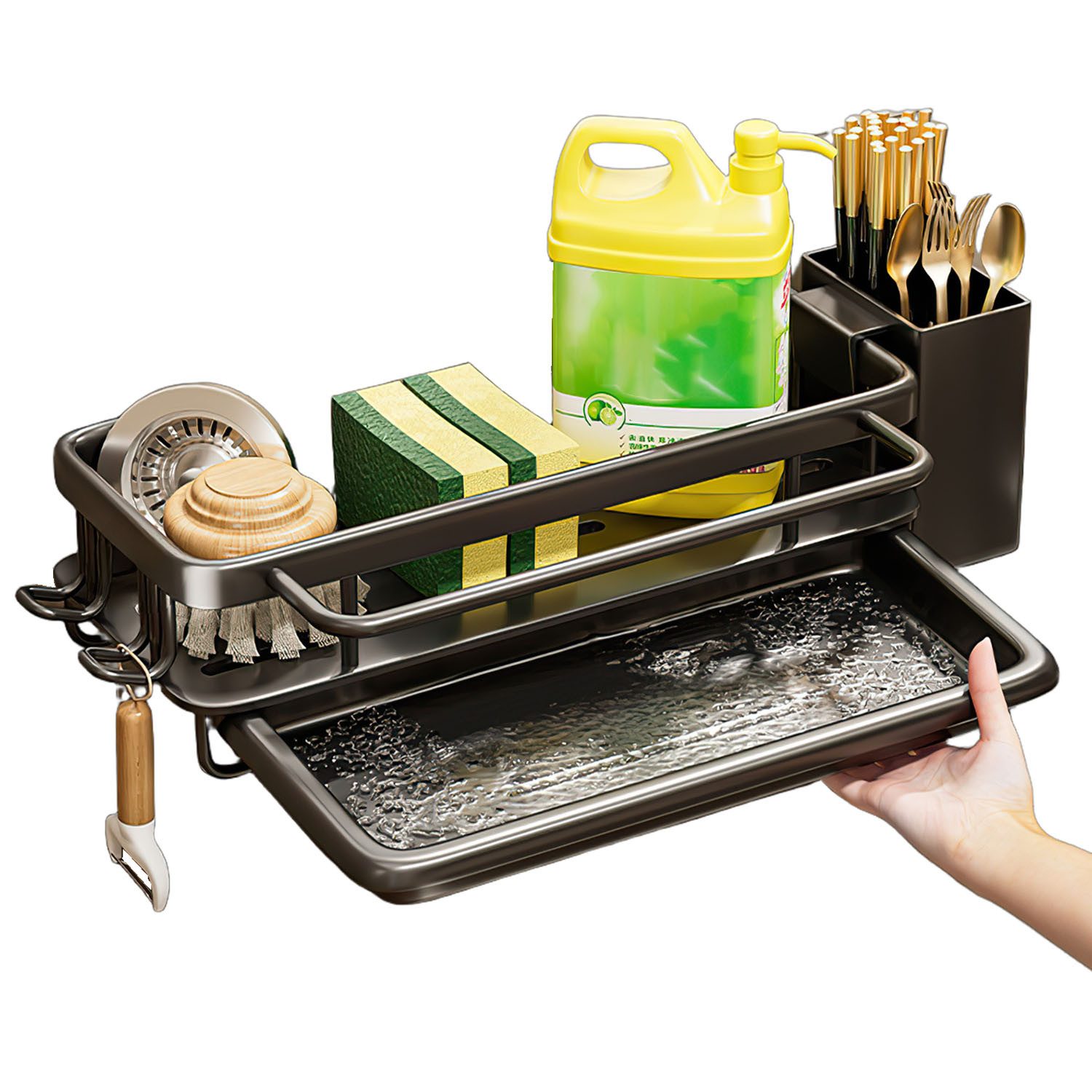 HEYHIPPO Küchenregal Küchenspülen-Organizer Besteckaufbewahrungsregal Handt günstig online kaufen