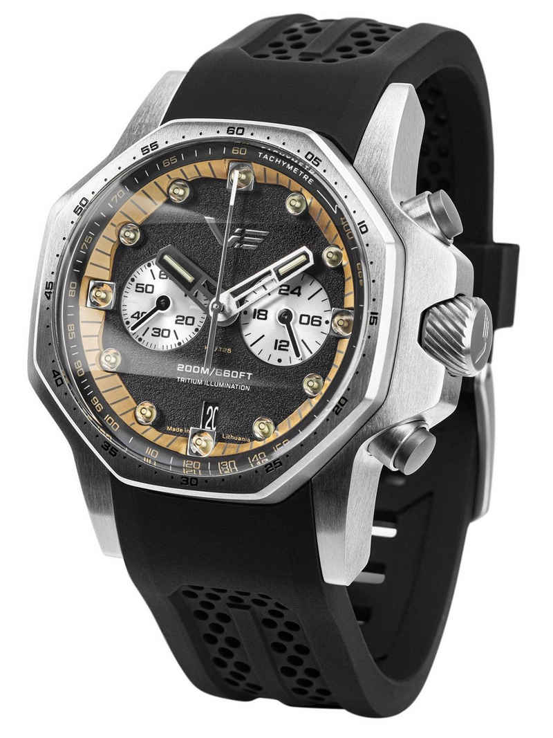 Vostok Europe Quarzuhr Atomic Age Chronograph Schwarz