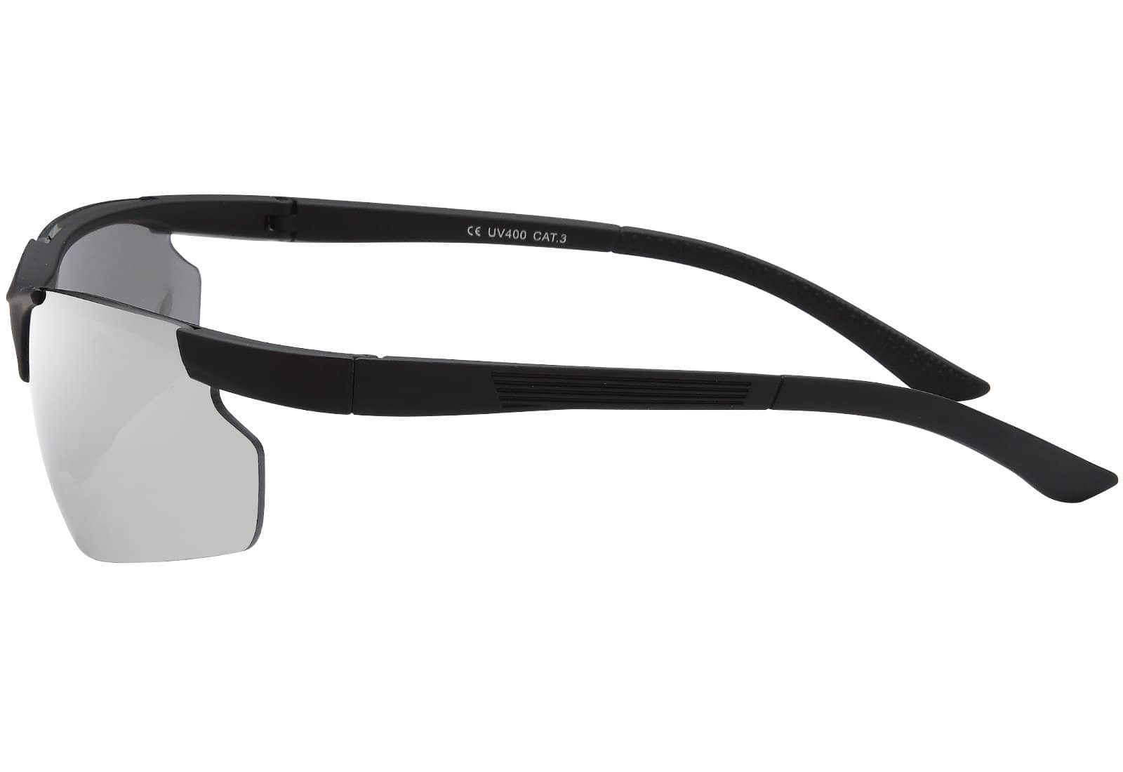 (Packung, Brille Polarisiert, mit Eyewear 1-St), Schwarz Linsen polarisierten BEZLIT Silber Sonnen Sport Fahrradbrille