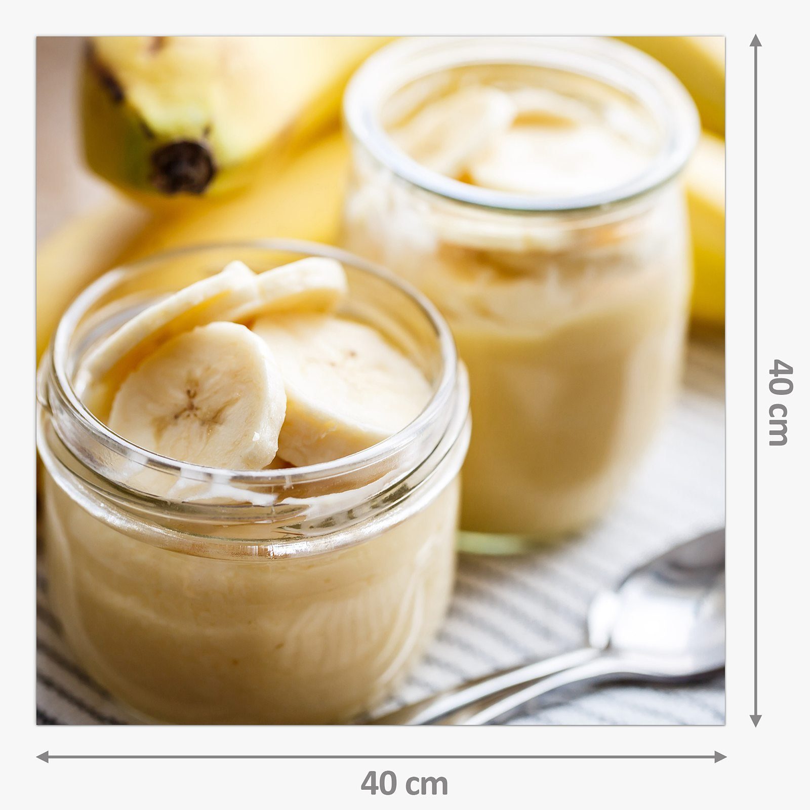 Glas Küchenrückwand Küchenrückwand Bananenshake Motiv Primedeco Spritzschutz mit