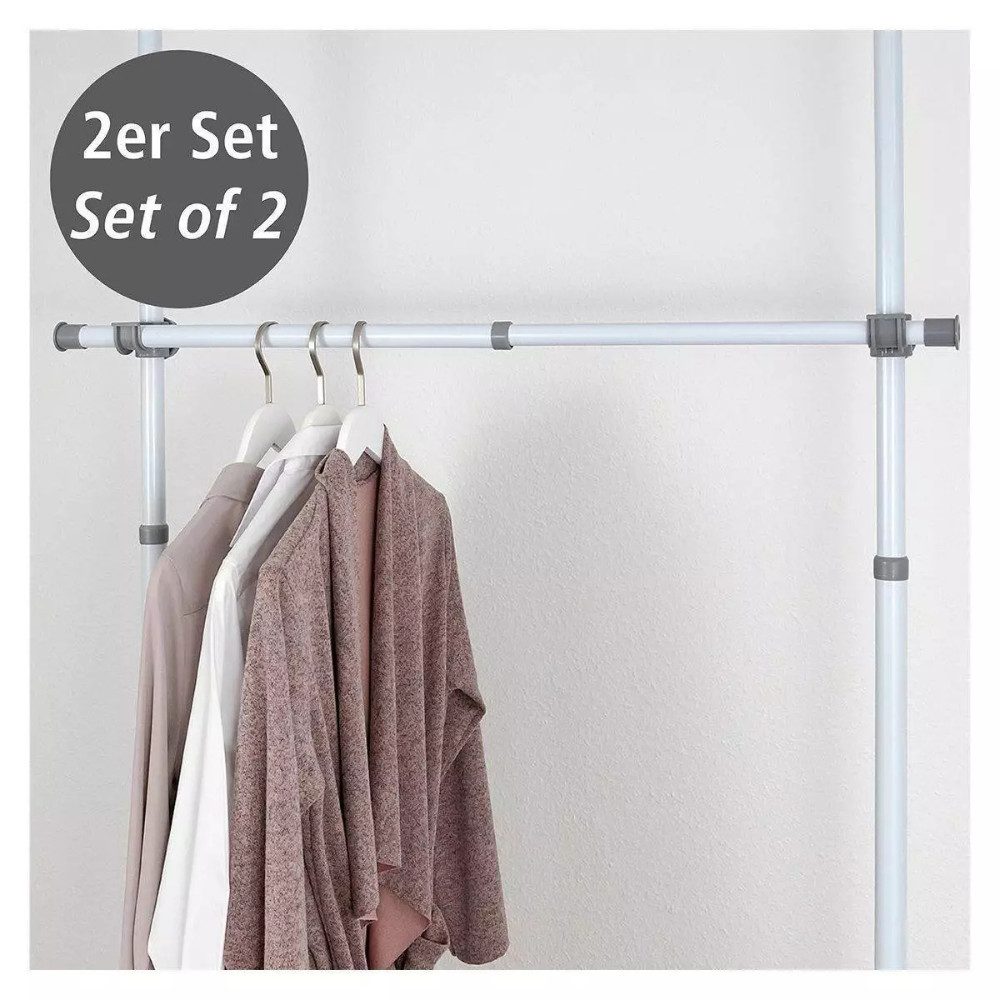 WENKO Garderobenstange Kleiderstange Stange Kleiderschrank, (Spar-Set, 2 St., praktisch vielseitig), längenverstellbar